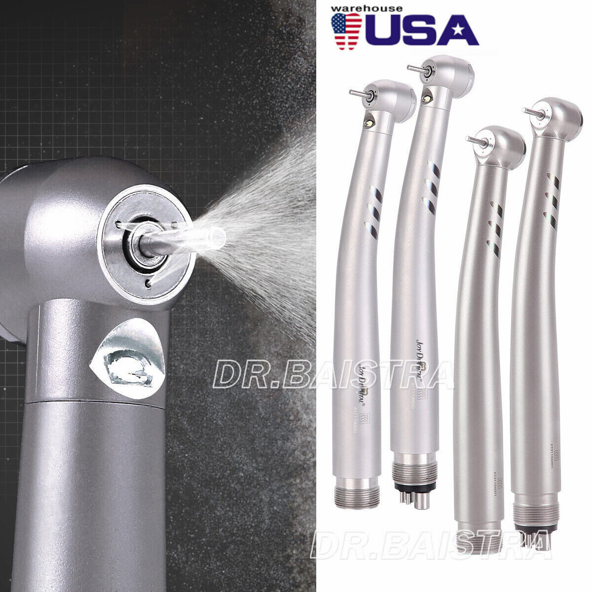 AZDENT 45 Degree/Dental LED E-generator Shadowless Handpiece Turbine 4Hole/2Hole