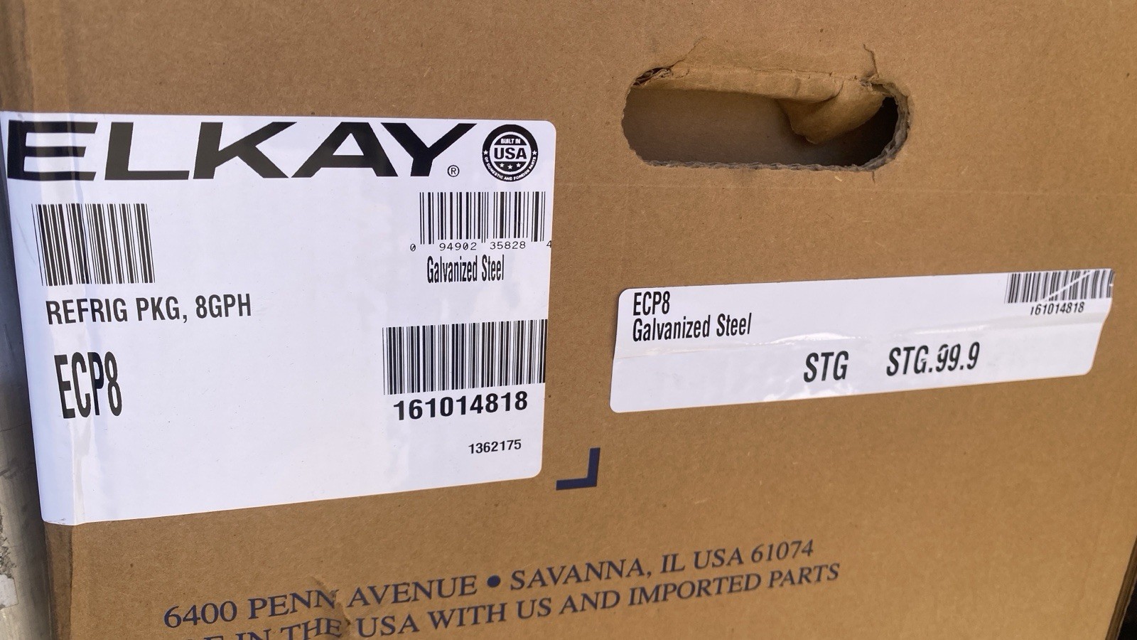 Elkay ECP8 Remote 8GPH Non-Filtered Water Chiller