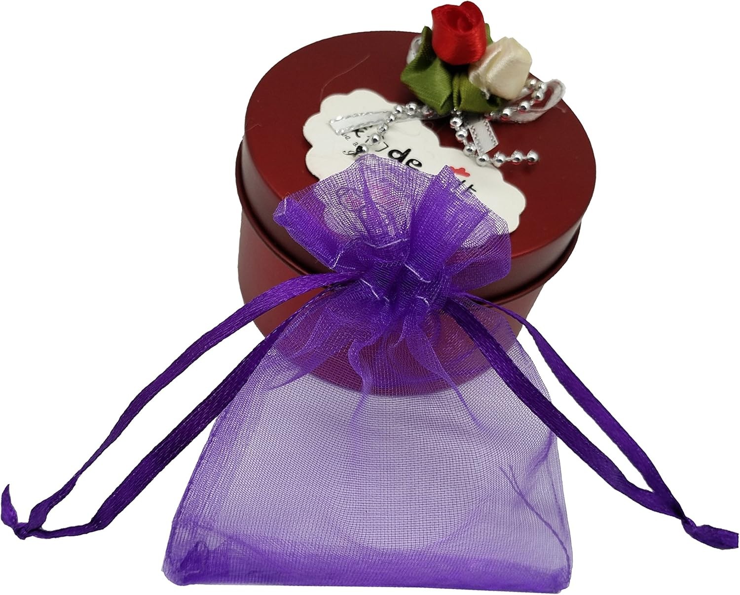 100pcs Sheer Organza Favor Bags 3×4” Jewelry 1 Count (Pack of 100), purple