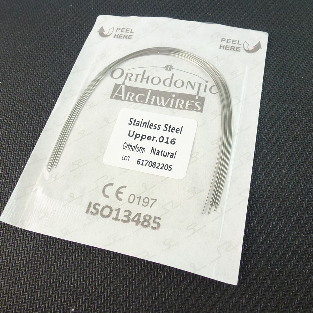 100 Wires Dental Orthodontic Arch Wires Stainless Steel Natural Round 012-018