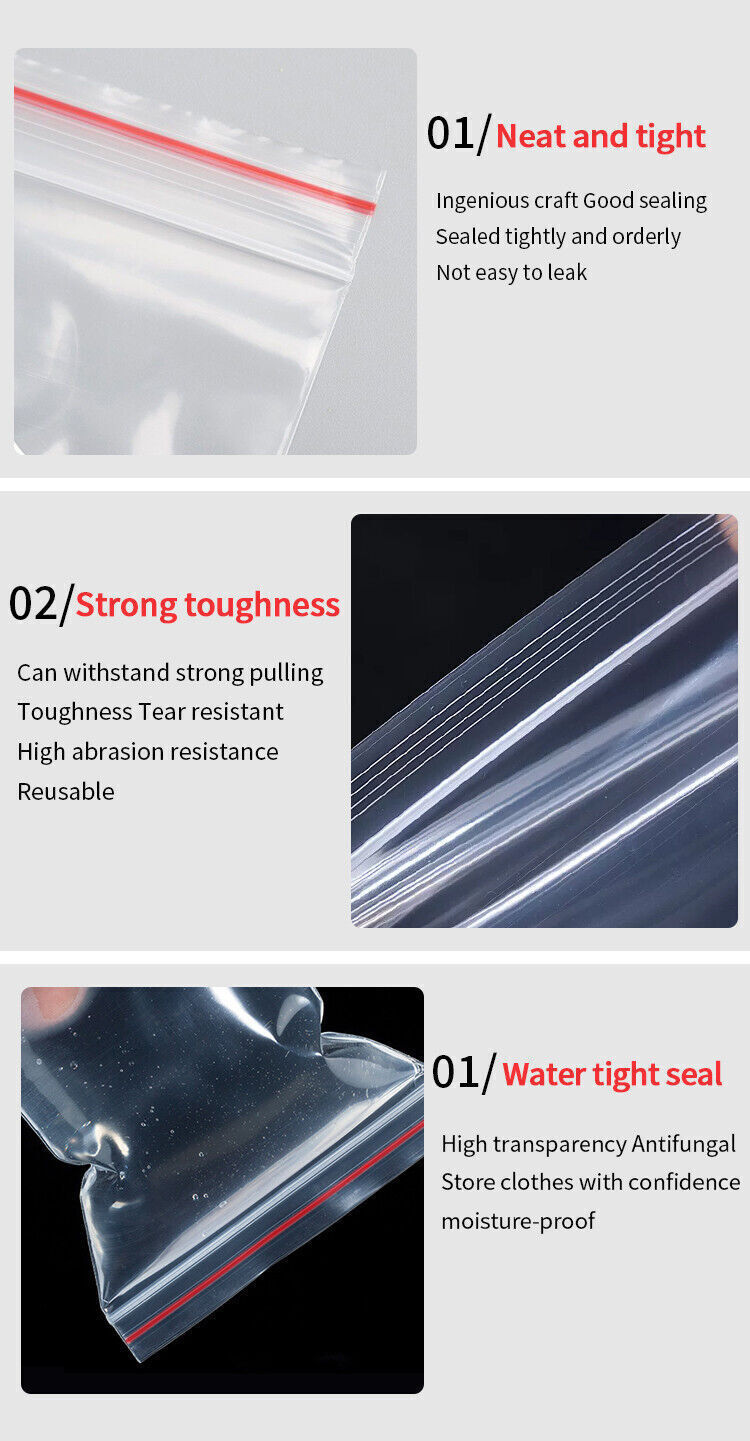 HEAVY DUTY 4 Mil Clear Zip Seal Bags Reclosable Top Lock Plastic Jewelry 4Mil