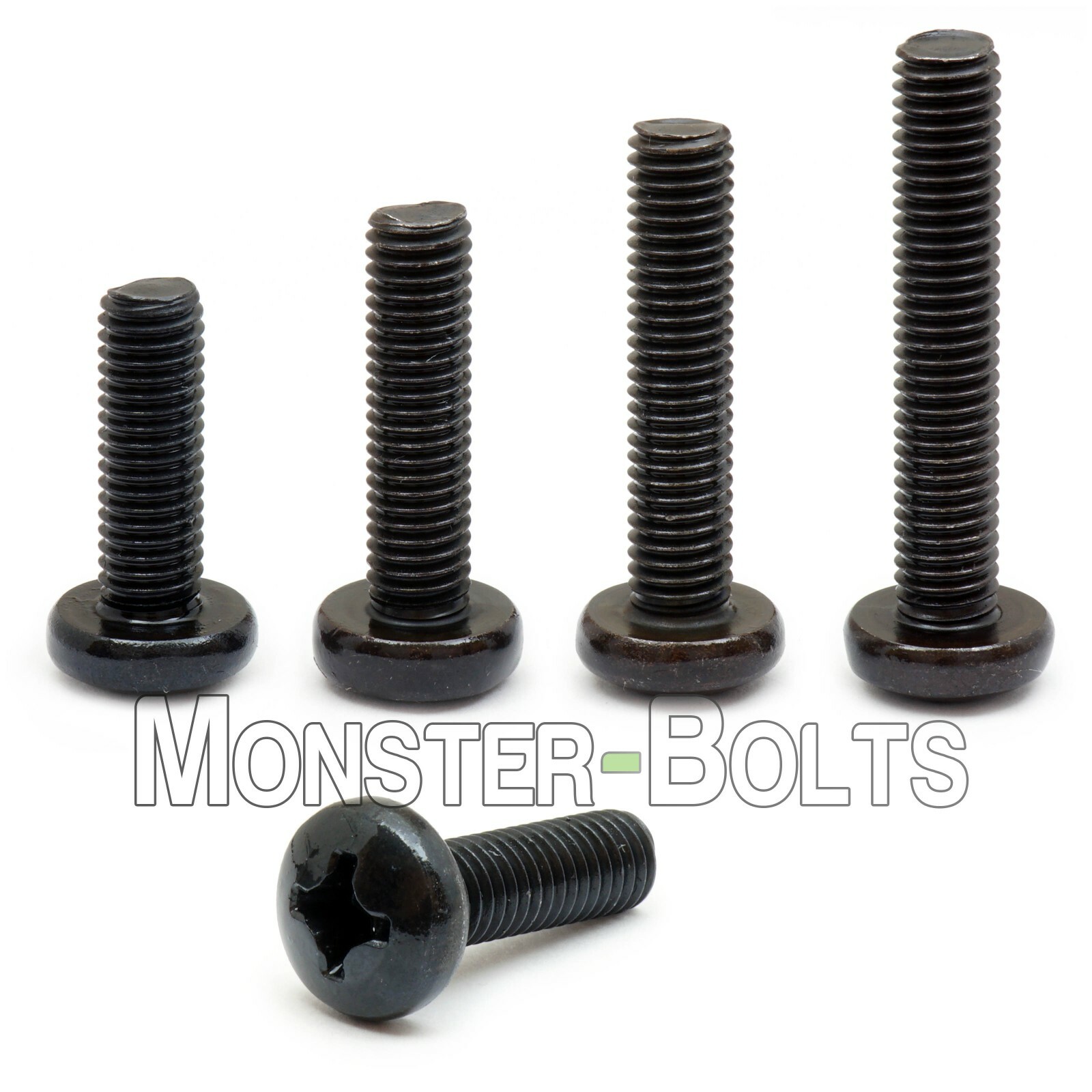 3.5mm (M3.5) – Phillips Pan Head Machine Screws (Type H) DIN 7985A Black Oxide