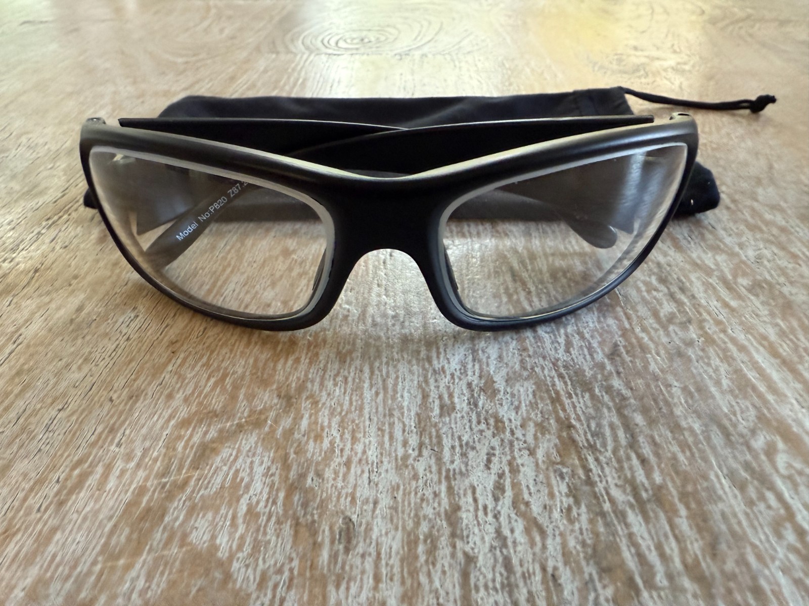 INFAB Radiation Safety Glasses in Unisex Black Wrap Frame -P820
