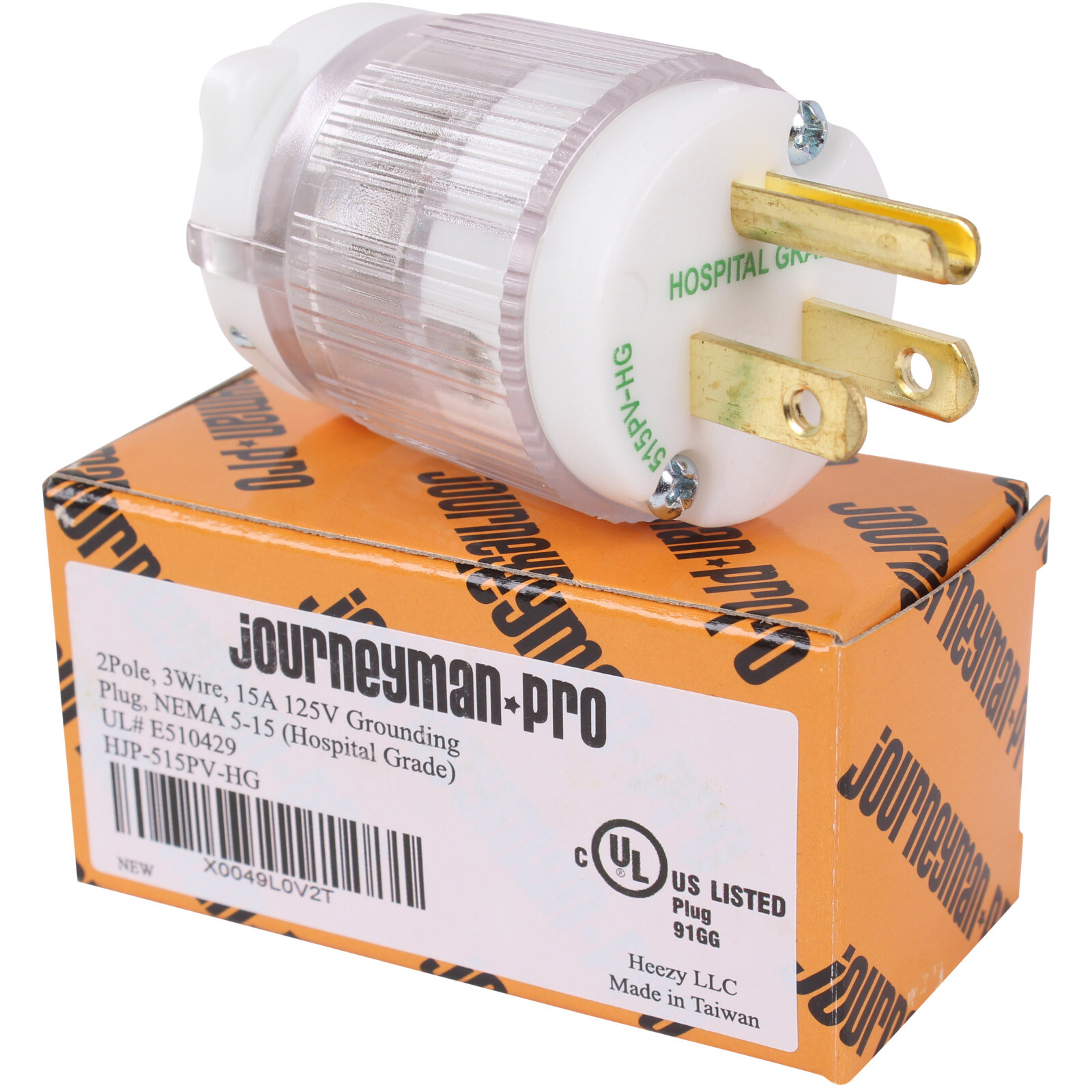 15A 110V Hospital Grade Male Plug 120 Volt Equipment Power Cord End Repair 5-15P