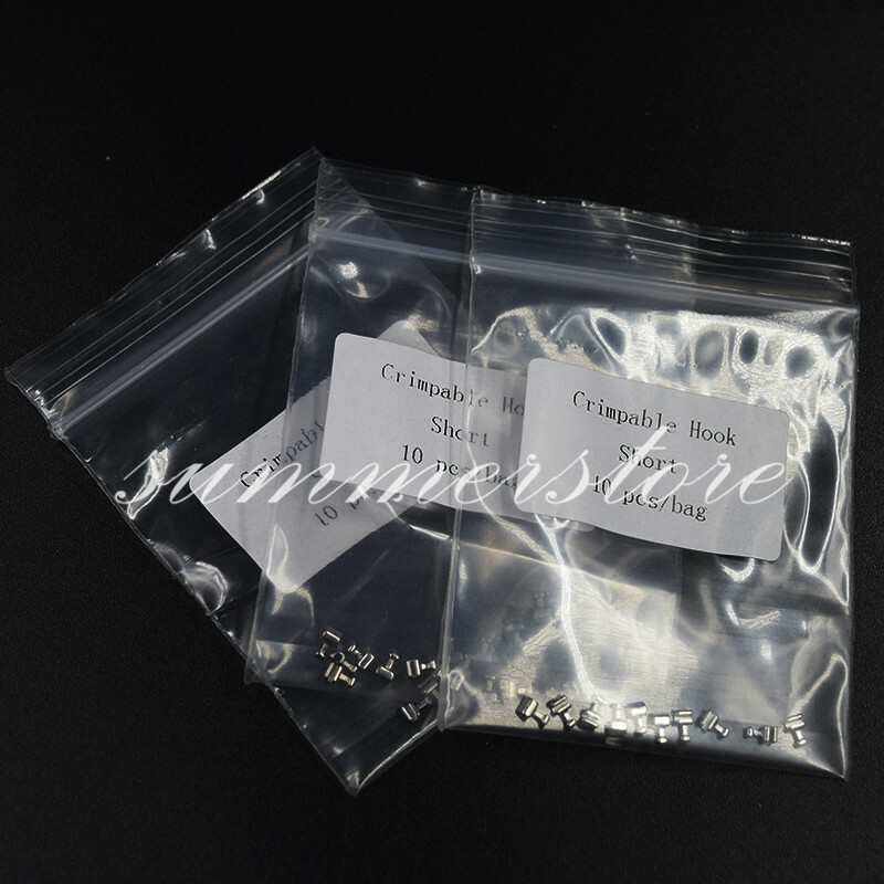 100 Pcs/10 Packs Dental Orthodontic Universal Crimpable Hooks Arch Wire(Short)