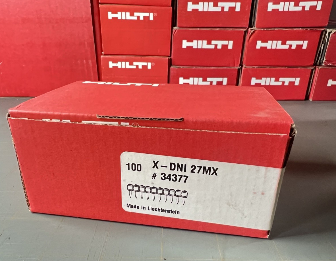 100Ct HILTI X-DNI 27MX Collated Concrete Nails 27mm Fasteners 27 MX NEW #34377