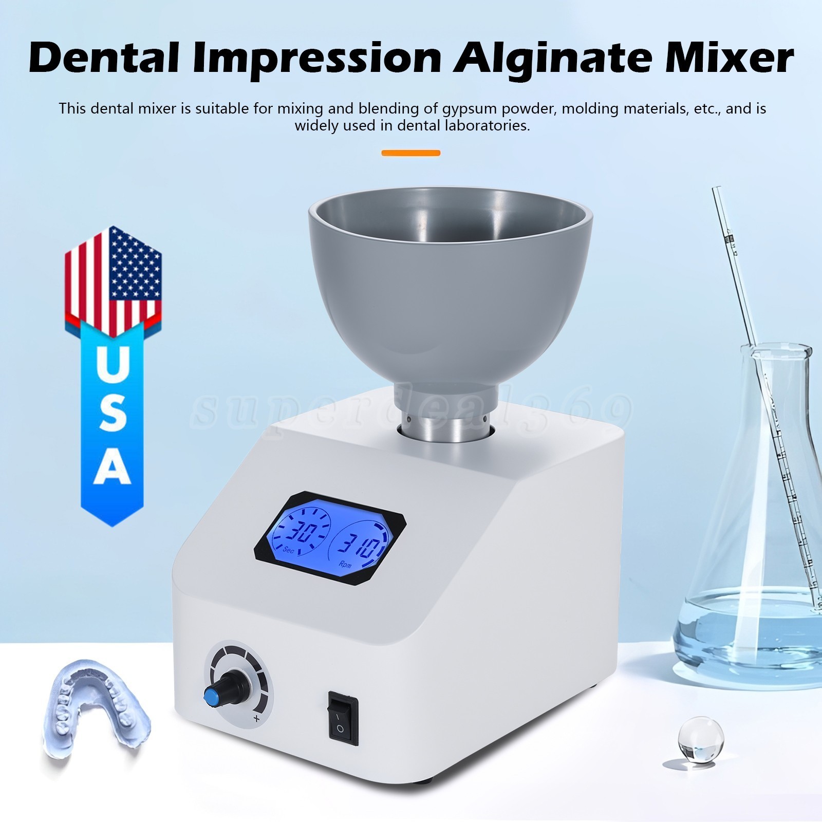 ALGINATE DENTAL MIXER LAB IMPRESSION MATERIAL 110V or 220V ne