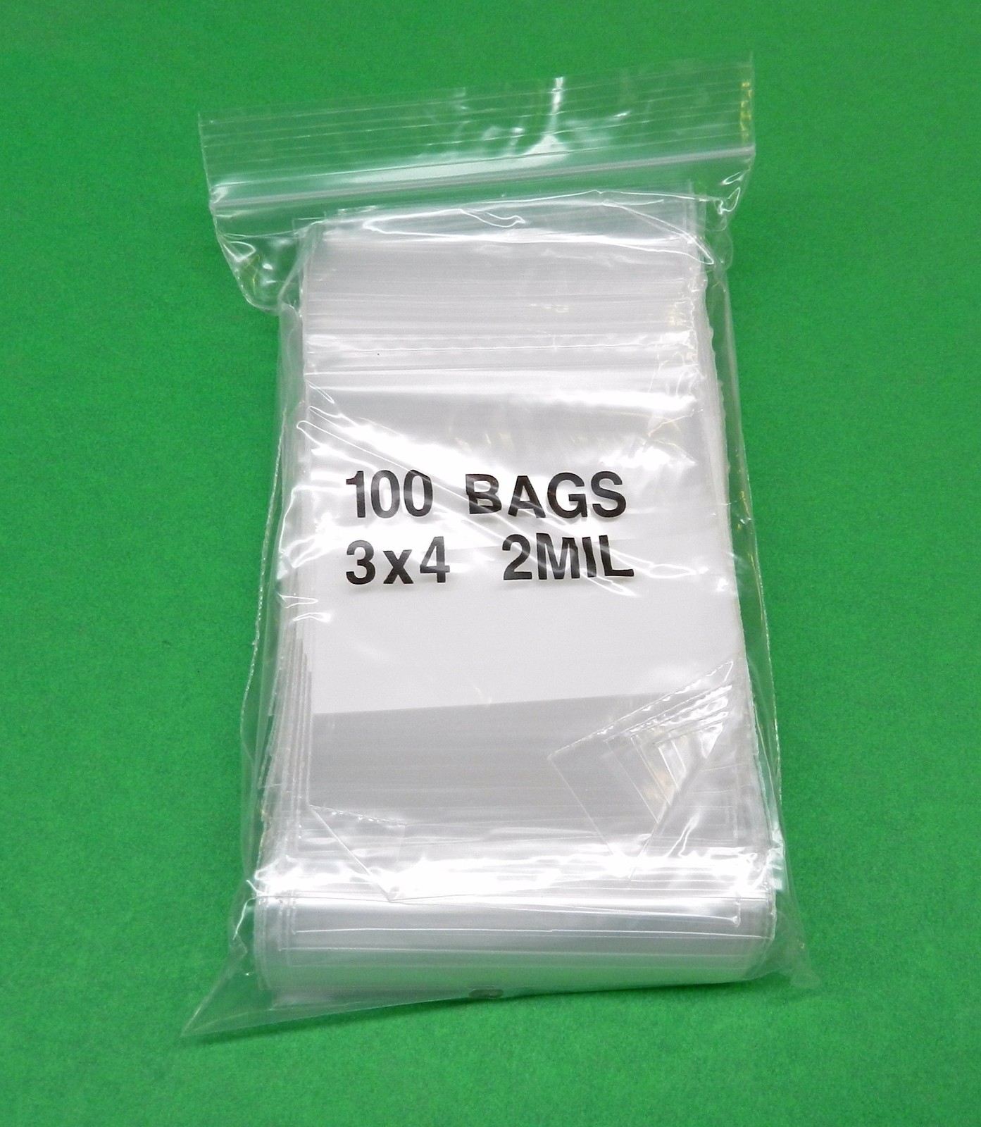 3×4 White Block Reclosable Bags 2mil Writeable 3x 4″ Poly Baggies 500 Pcs