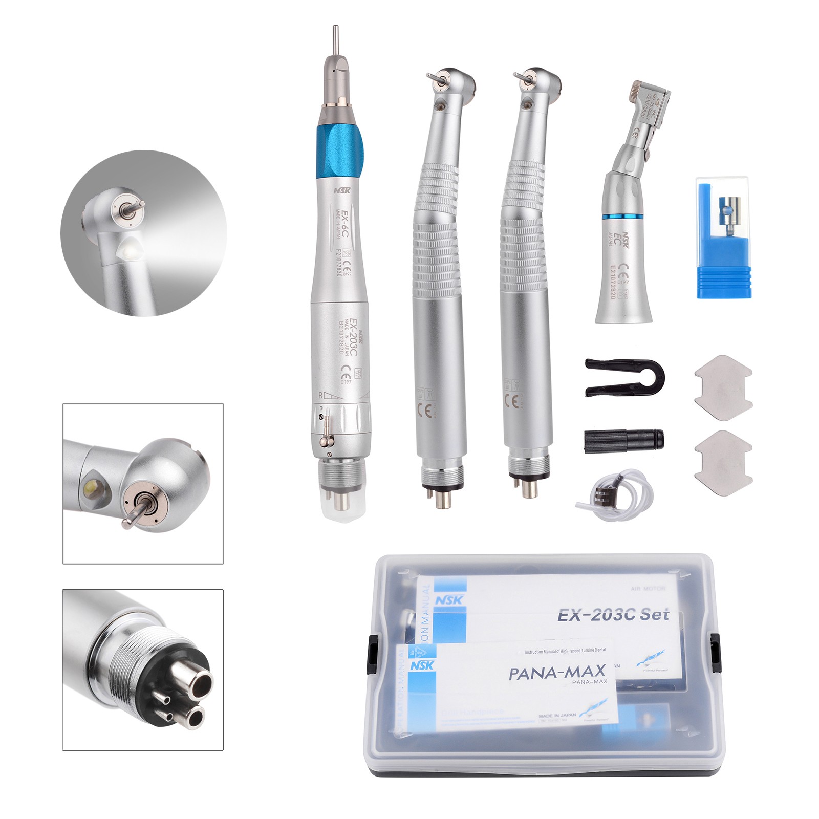 KAVO Type Dental PANA-MAX LED High Speed Handpiece+Low Speed EX203C+A Bearing 4H