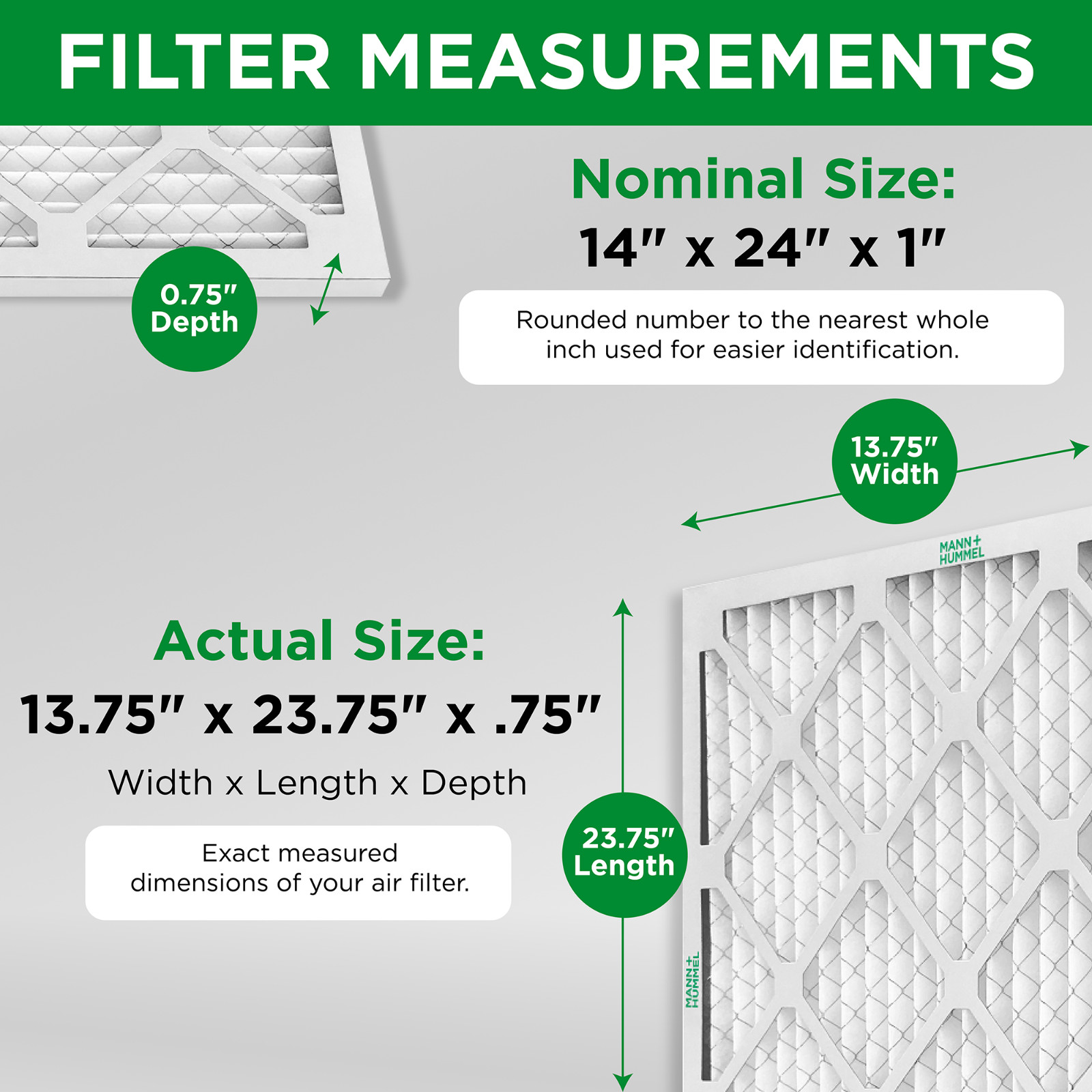 14x24x1 MERV 8 Pleated AC Furnace Air Filters. 6 Pack. Made in USA