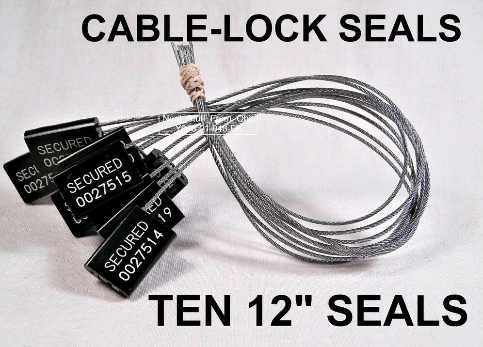 SECURITY SEALS, CABLE SEALS, ALL-METAL, TEN SEALS, BLACK, GREAT PRICE ?