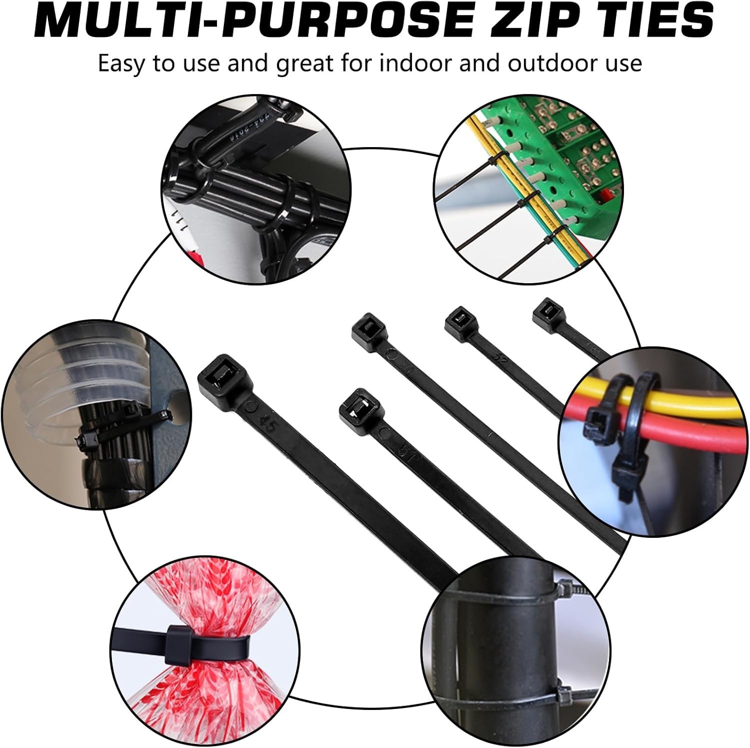 Durable 250 Count 4 Inch Nylon Self-Locking Zip Ties – Secure Cable Management