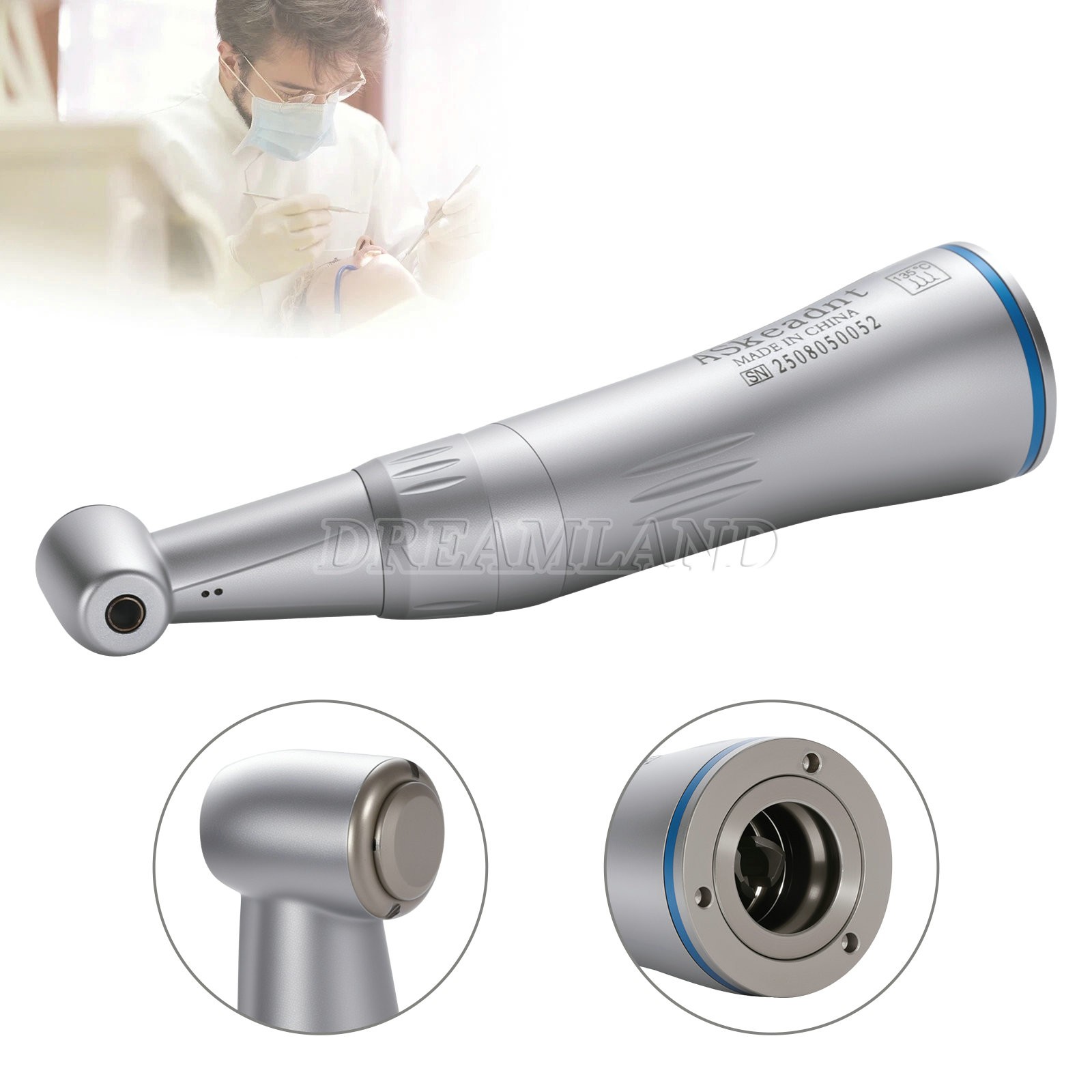 ASkeadnt Low Speed Handpiece 1:1 Inner Channel Contra Angle Max40, 000rpm