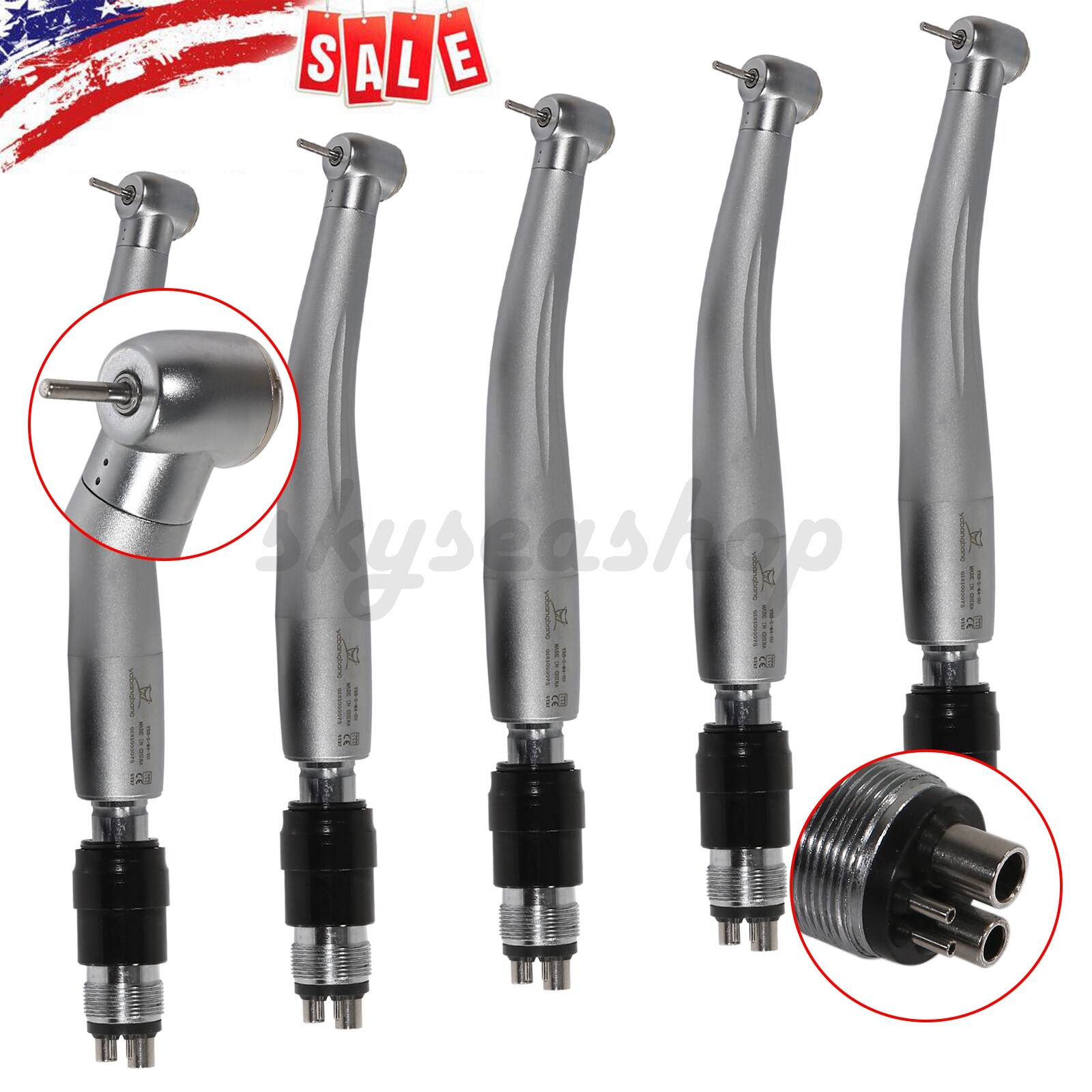 Dental High Speed Handpiece Standard +4H Quick Coupler Fit NSK QD-J / Rotor az