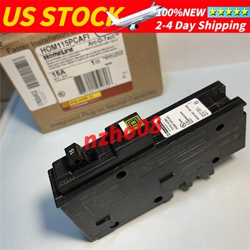 10PCS Square D HOM115PCAFI Plug-On Neutral 15 Amp 1 Pole Circuit Breaker