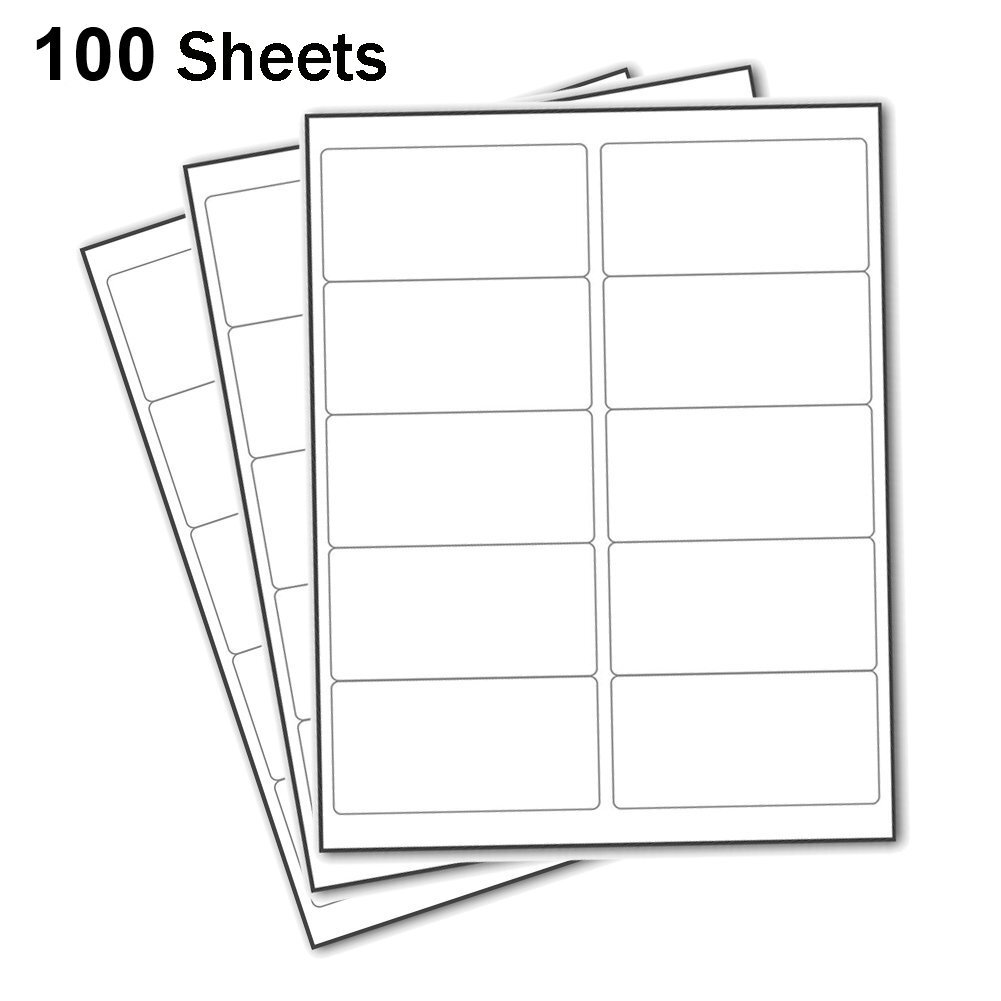 1000 Address Shipping Labels Laser Ink Jet 100 Sheets 2″x4″ 10-UP 10 Per Sheet