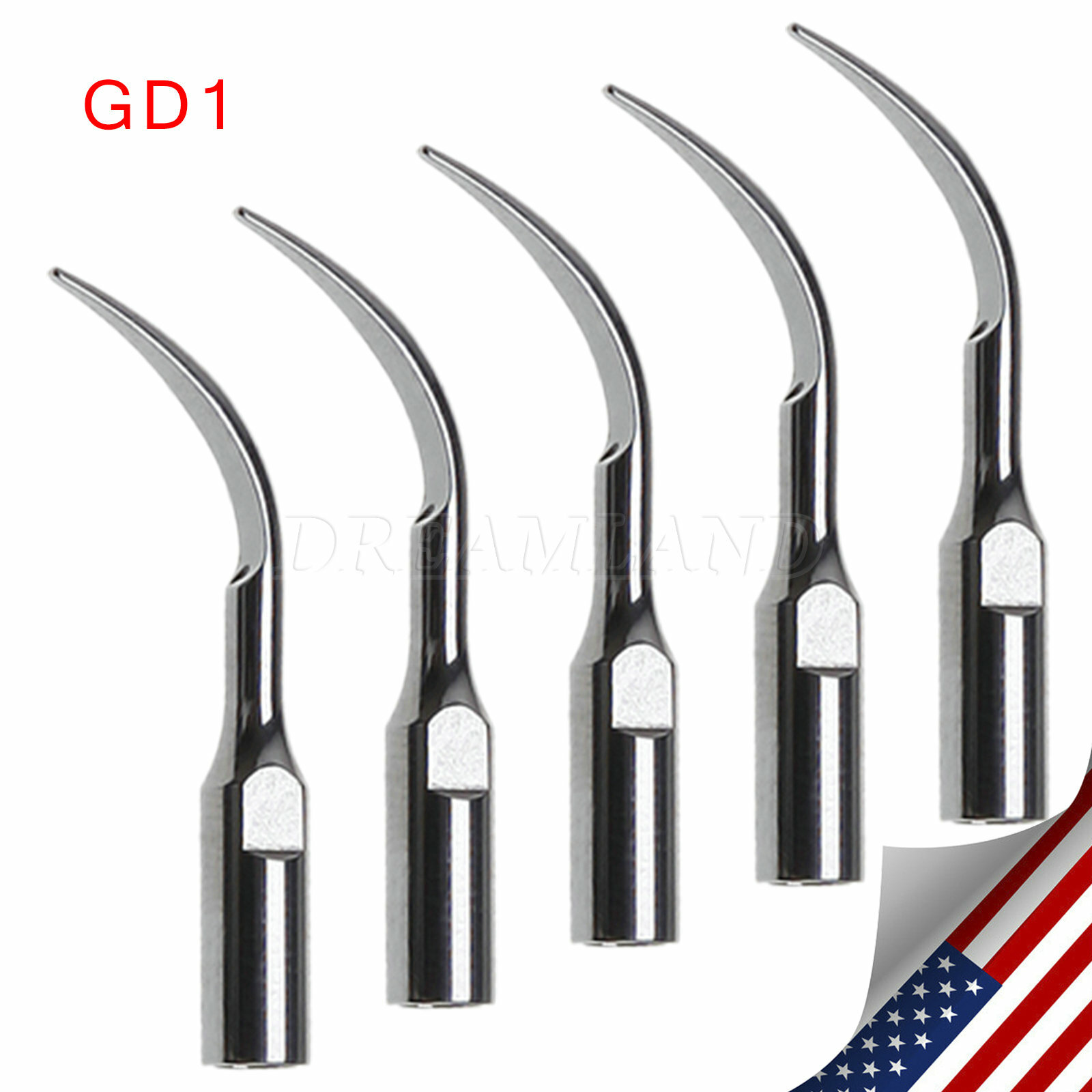 5-20Pcs US Dental Ultrasonic Scaler Tip GD1 GD2 GD3 GD4 GD5 GD6 Fit DTE SATELEC