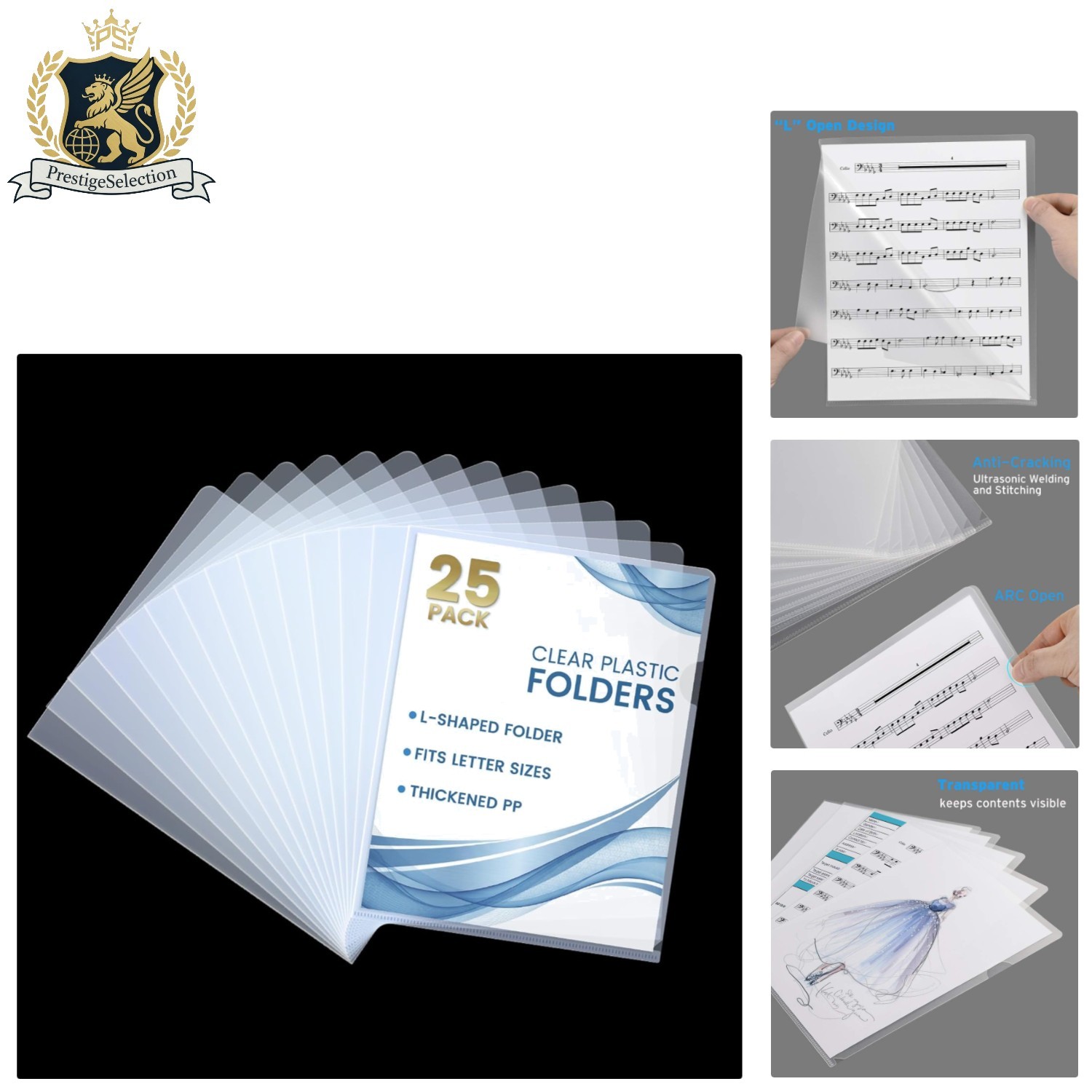 Quality 25 Clear Document Sleeves – Letter Size, Easy Thumb Opening