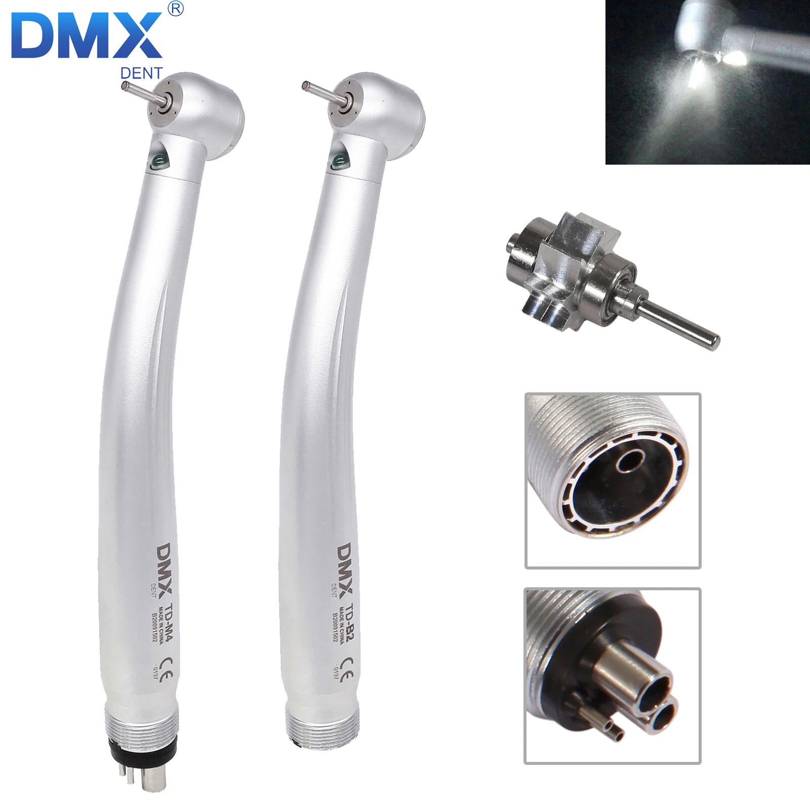 Pieza de mano LED turbina alta velocidad fibra óptica dental estilo NSK 2/4 Hole