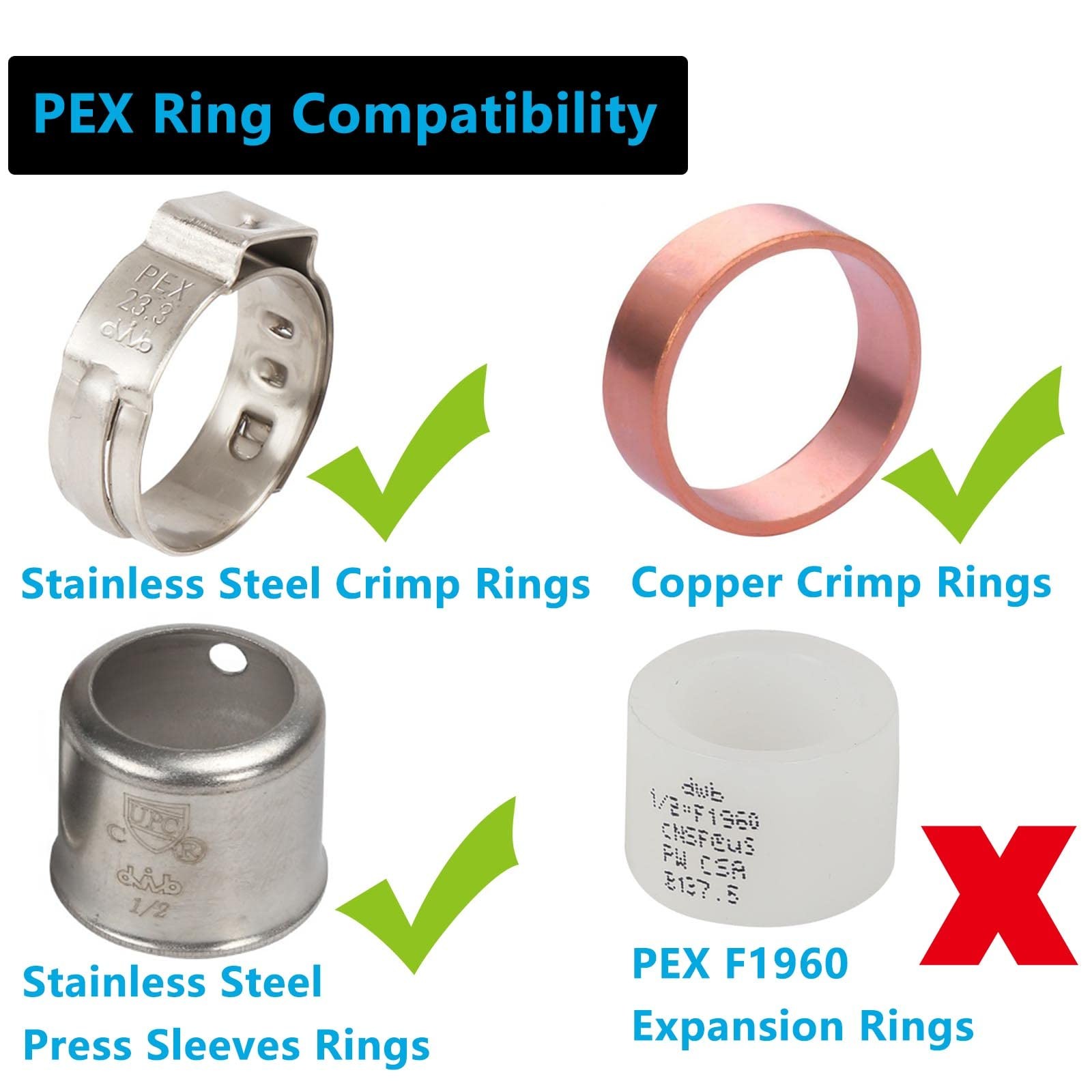 10 Pack Brass PEX Reducing Tee 1/2″ to 3/4″ PEX F1807 Tee Fitting