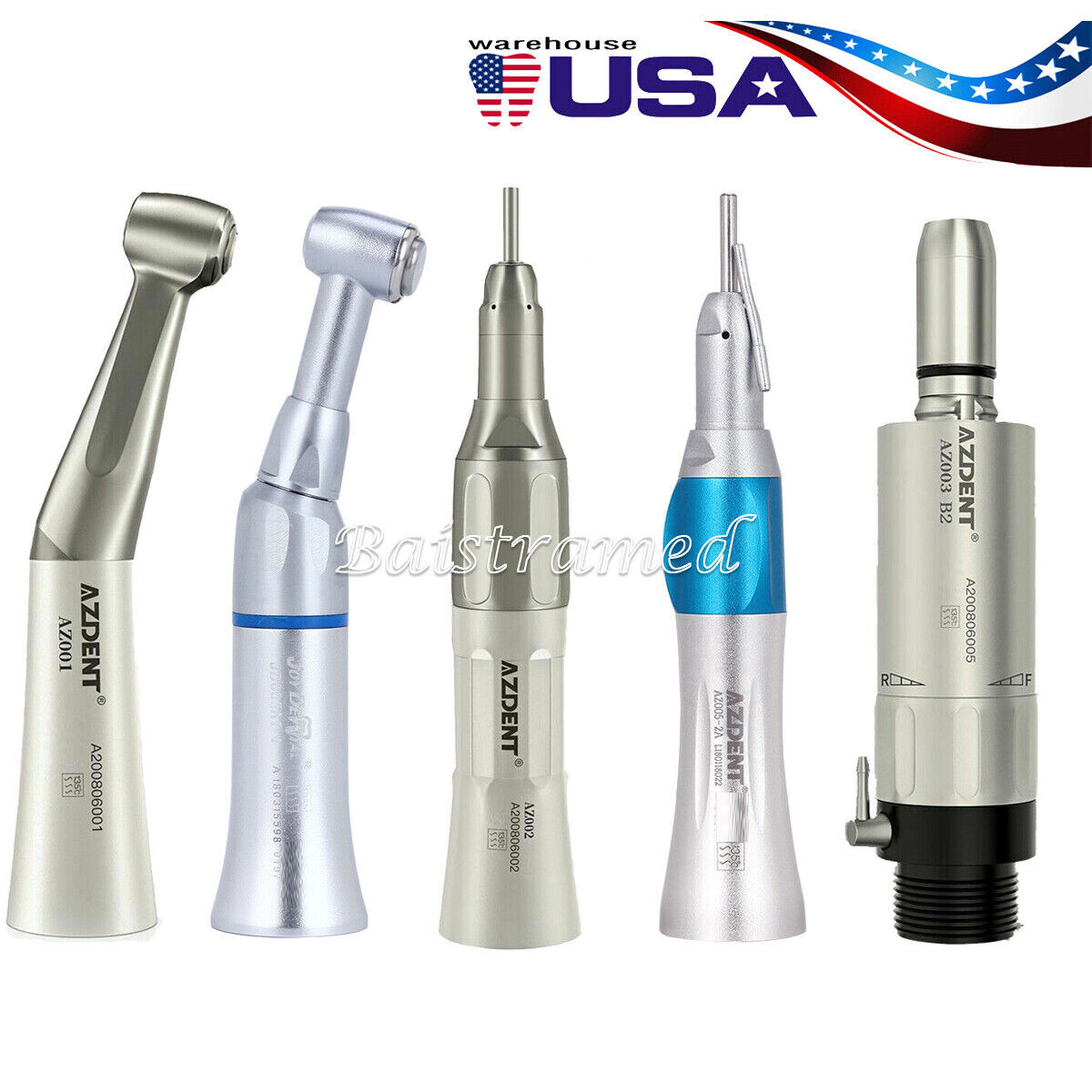 Dental Slow Low Speed Handpiece Straight Contra Angle Air Motor 2/4 Holes