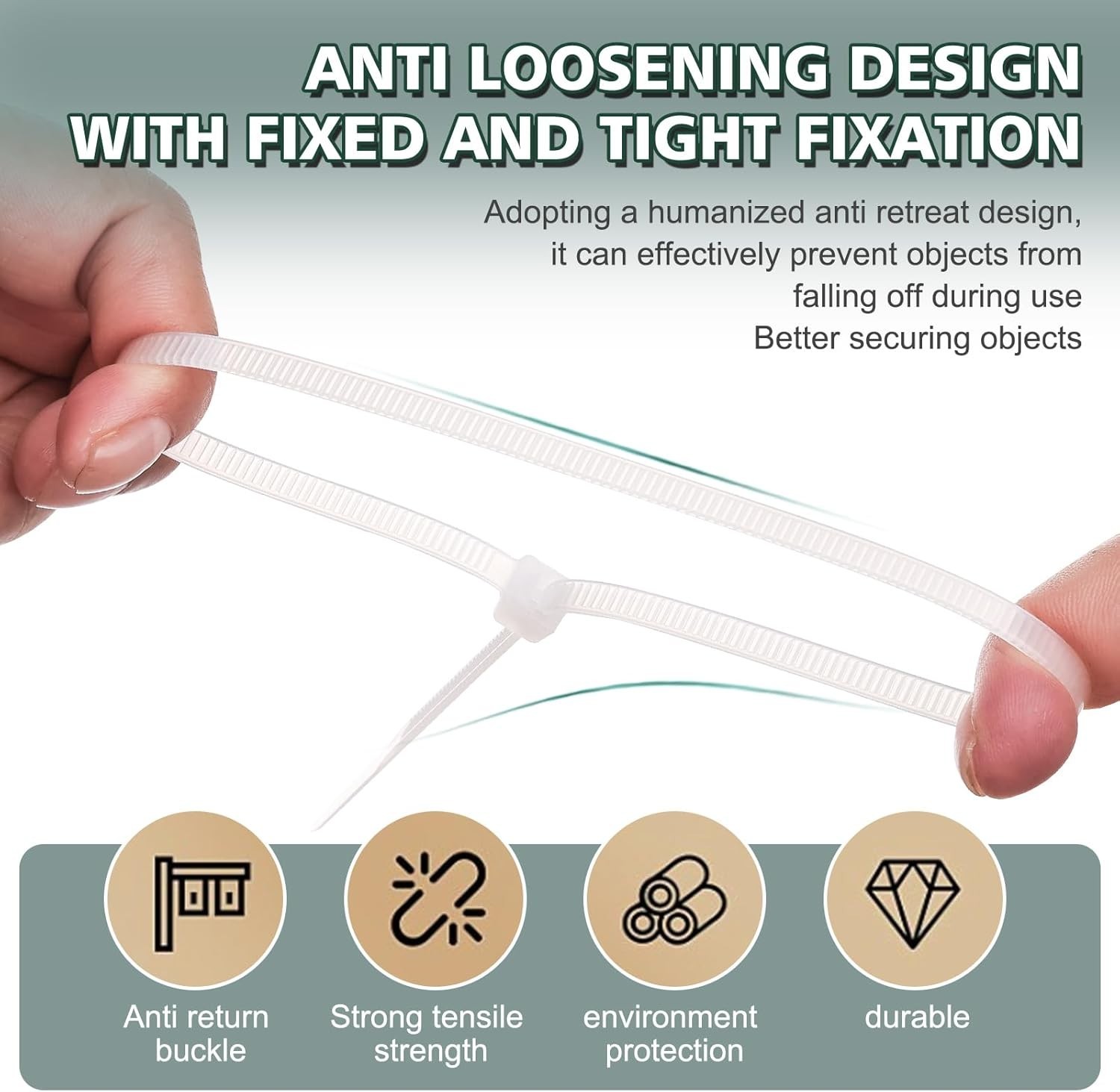 14 Inch Heavy Duty UV Resistant Nylon Cable Ties – 100 Pack for Secure Bundling