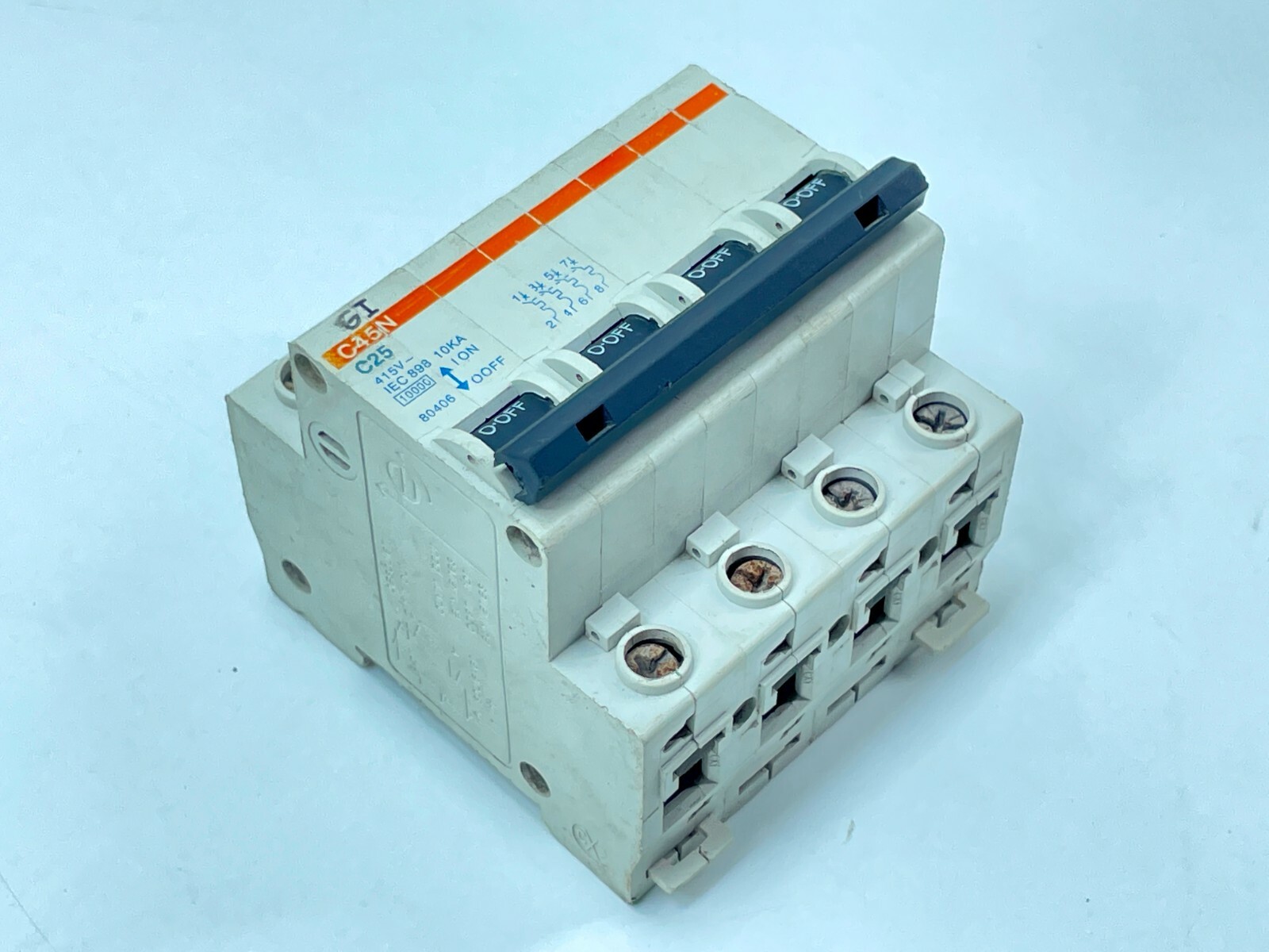 GI C45N C25 25A 415VAC IEC 898 10KA 4 Pole MCB Switch