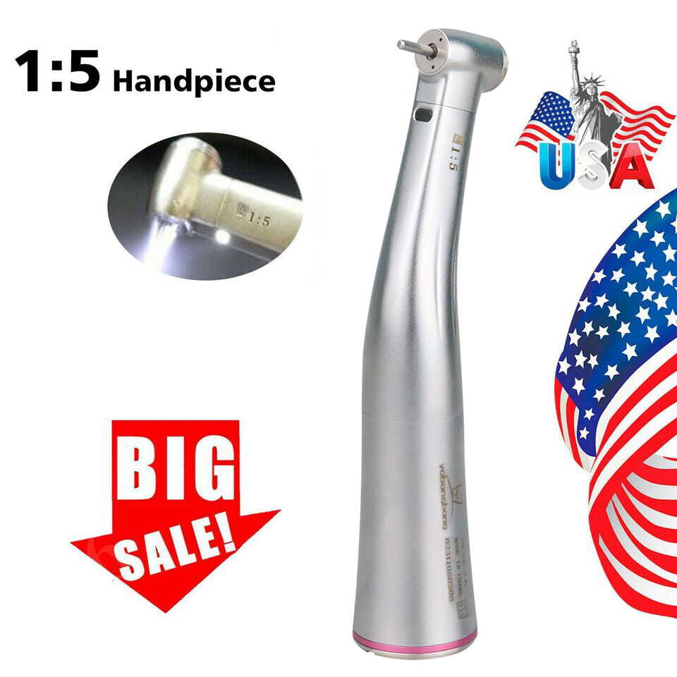YBB Dental 1:5 LED Fiber Optic Low Speed Contra Angle Handpiece For NSK