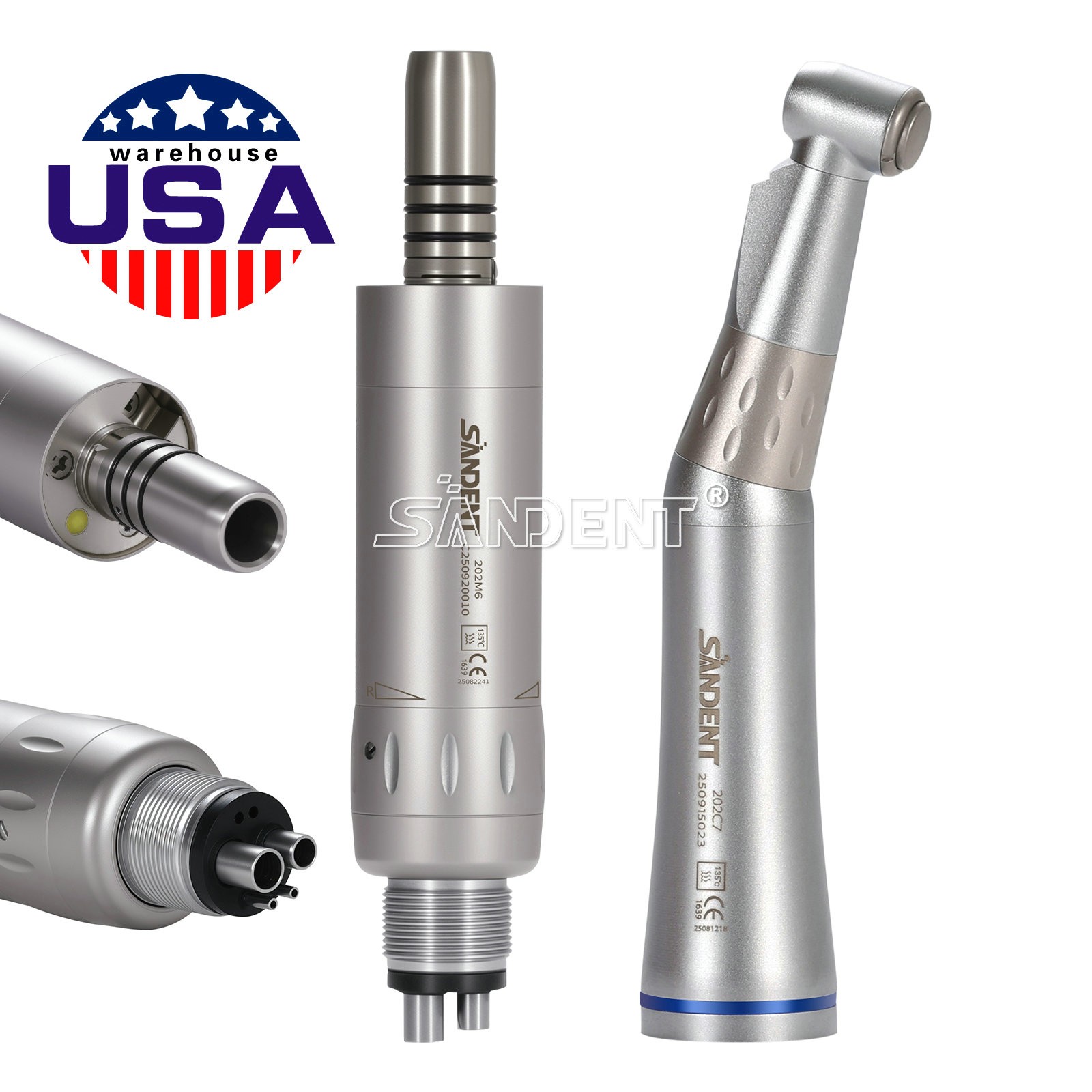 NSK Style Dental Slow Speed Handpiece E-Type Inner Water Spray 4-Hole LED/NO-LED