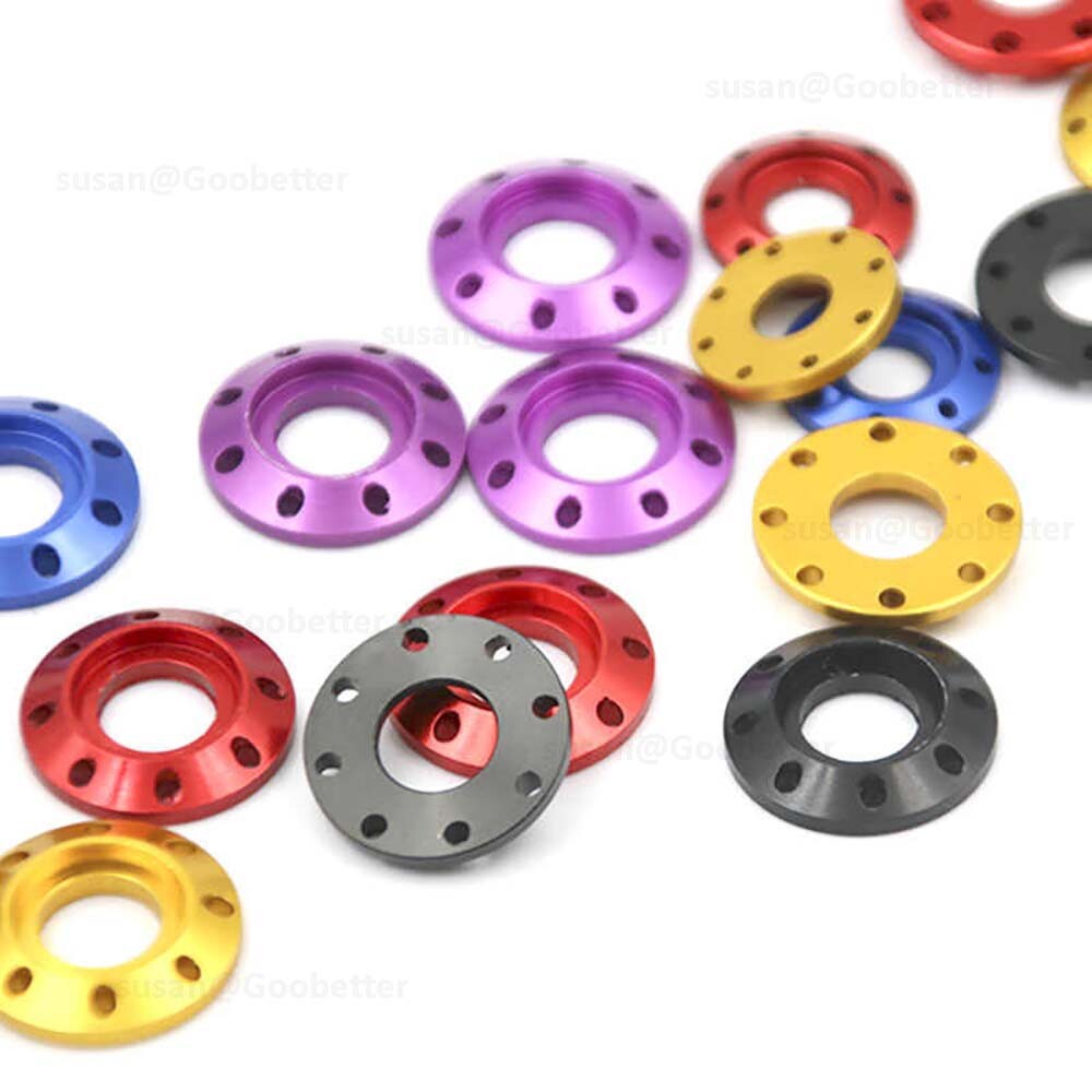 Aluminum Alloy M6 M8 Anodized Bolt Washers Gasket Drilled Spacer for Motorcycle