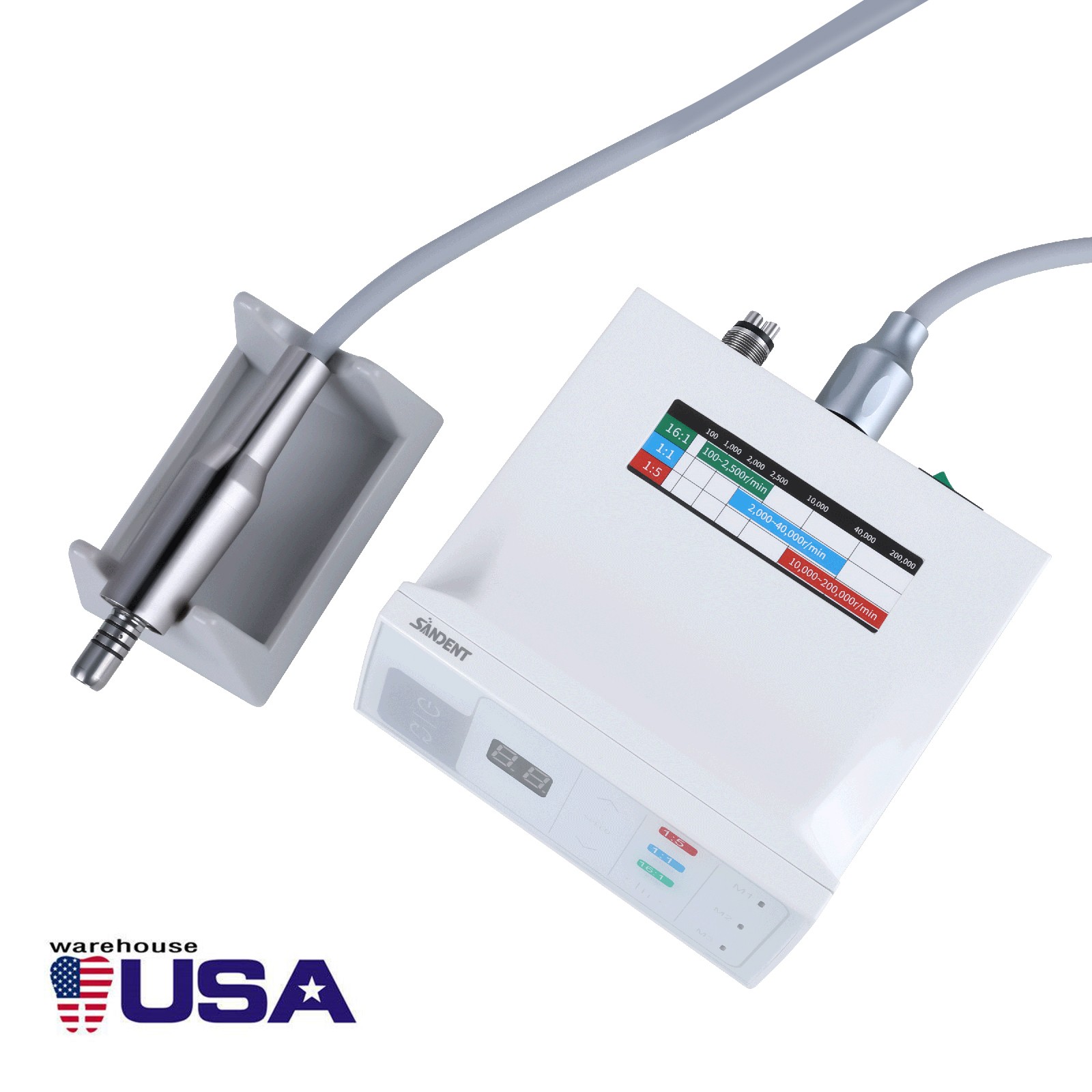 Dental Electric LED Brushless Micro Motor +1:5 Increasing Handpiece LED YBB-Mini