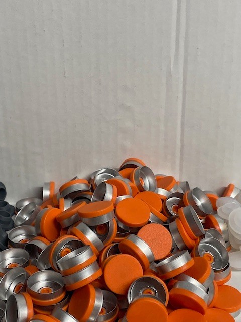 1000 Lot 20mm Flip Top Aluminum Crimp Caps for Vials Matte Orange Seals