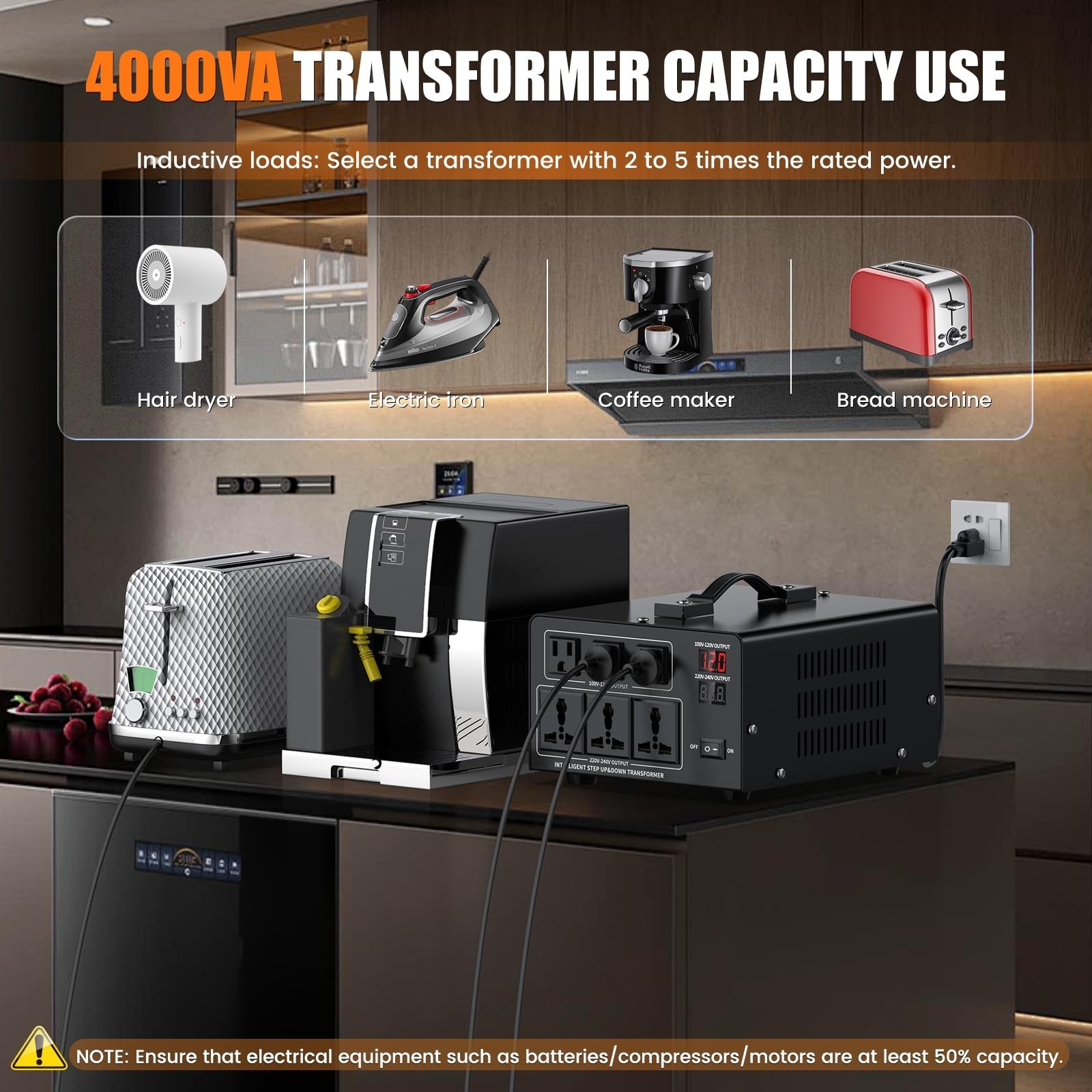 1500W Voltage Converter Transformer Step Up 110V/120V to220V/240V or Step Dow…