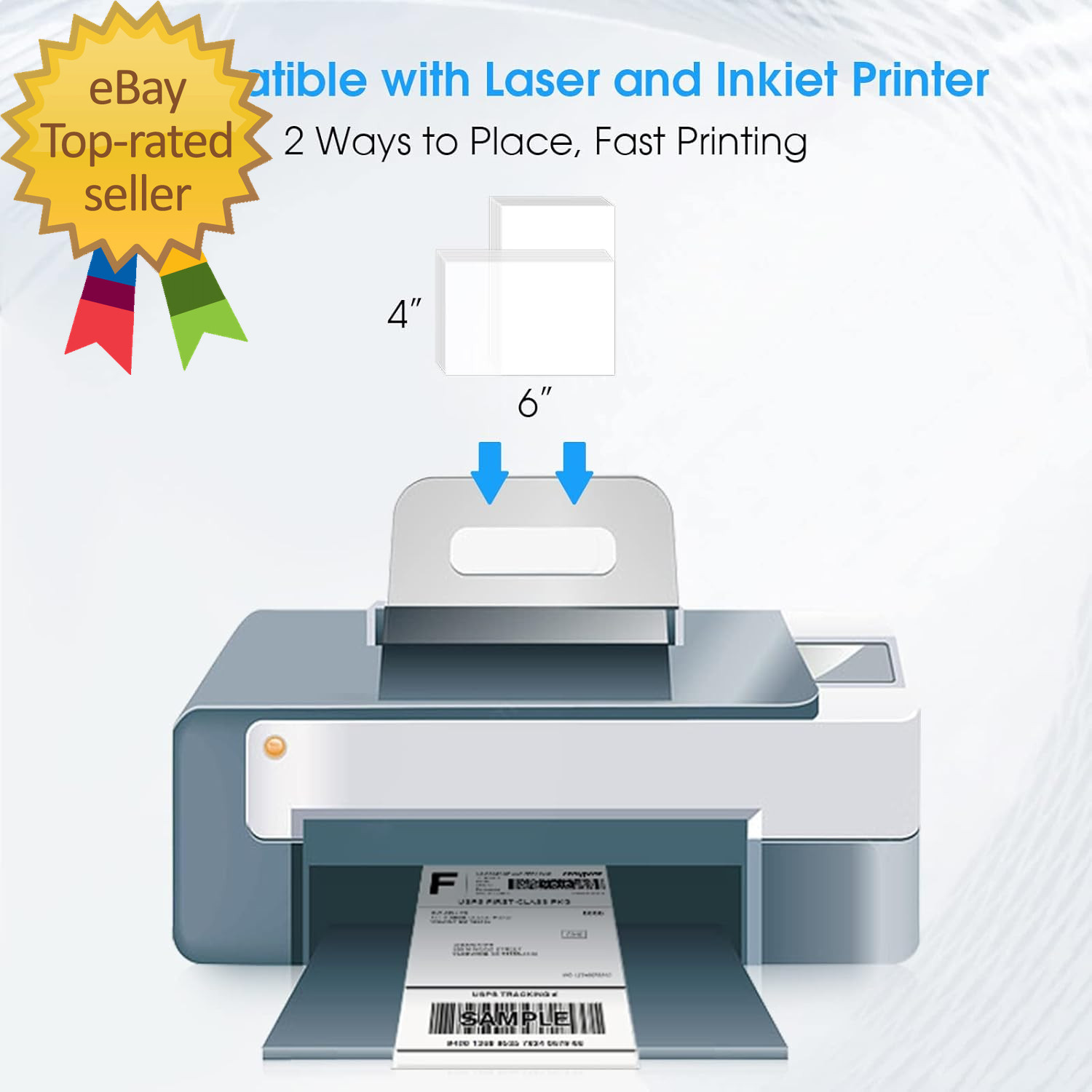 4X6 Inch Shipping Address Labels For Inkjet or Laser Printer USPS mail