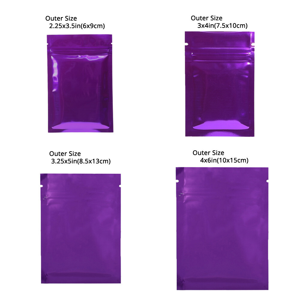 Multi-Size Glossy & Matte Both Sided Colored Mylar Foil Zip Lock Bag SM01