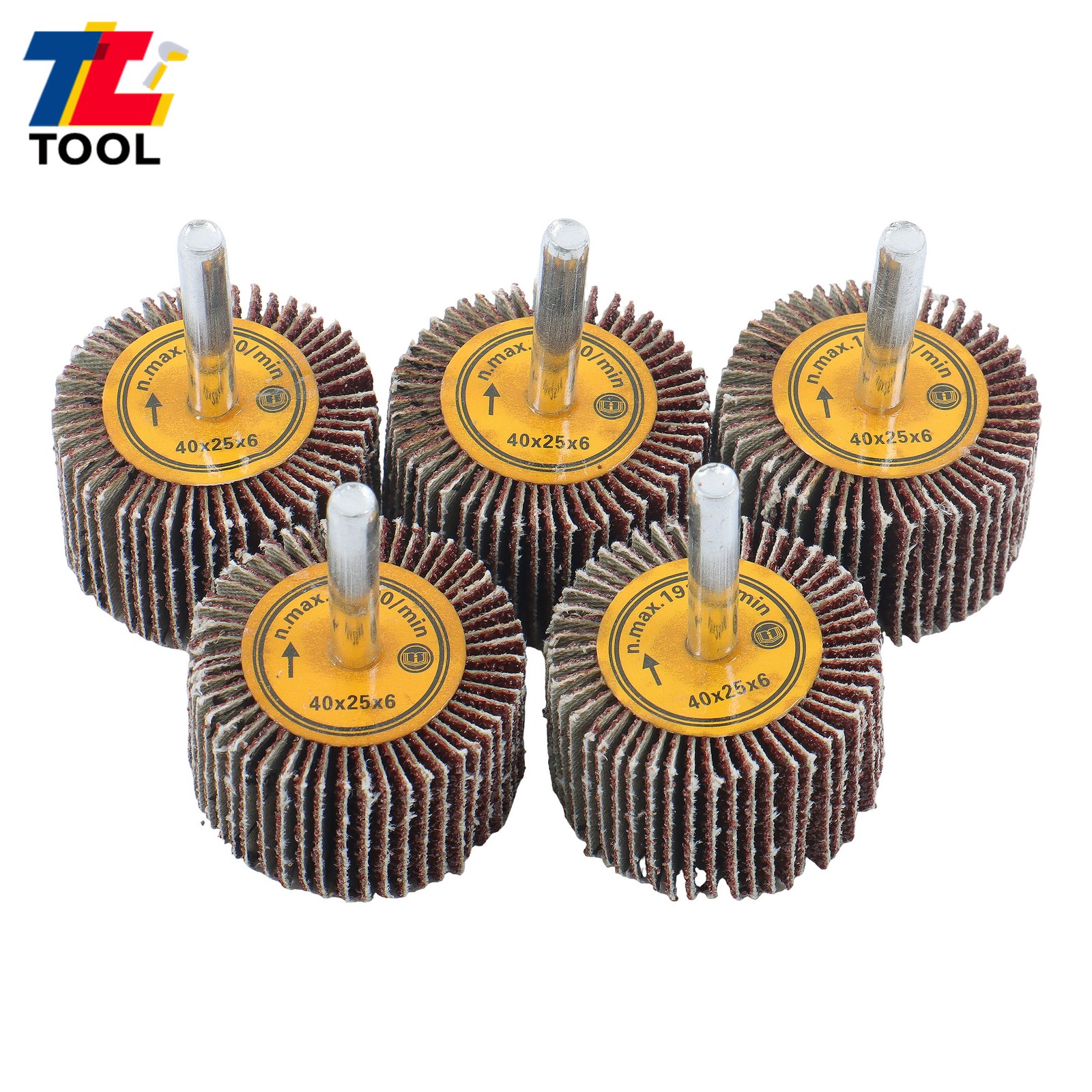 1-1/2″ x 1″ x 1/4″ Aluminum Oxide Shank Mounted Flap Wheels 60 Grit – 5 Pack