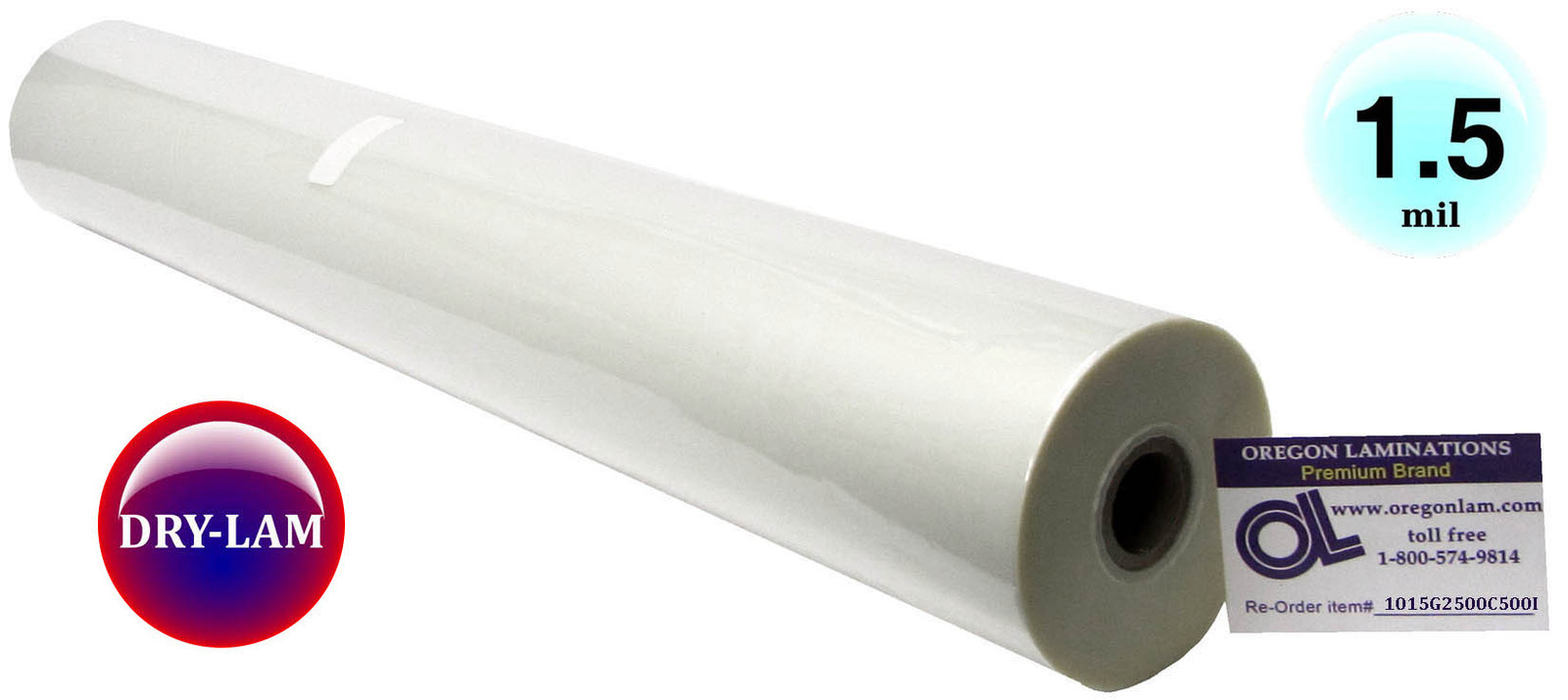 Dry-Lam Standard Hot Laminating Film 25″ x 500′ on 1″ core 1.5 Mil ( 2 Rolls )