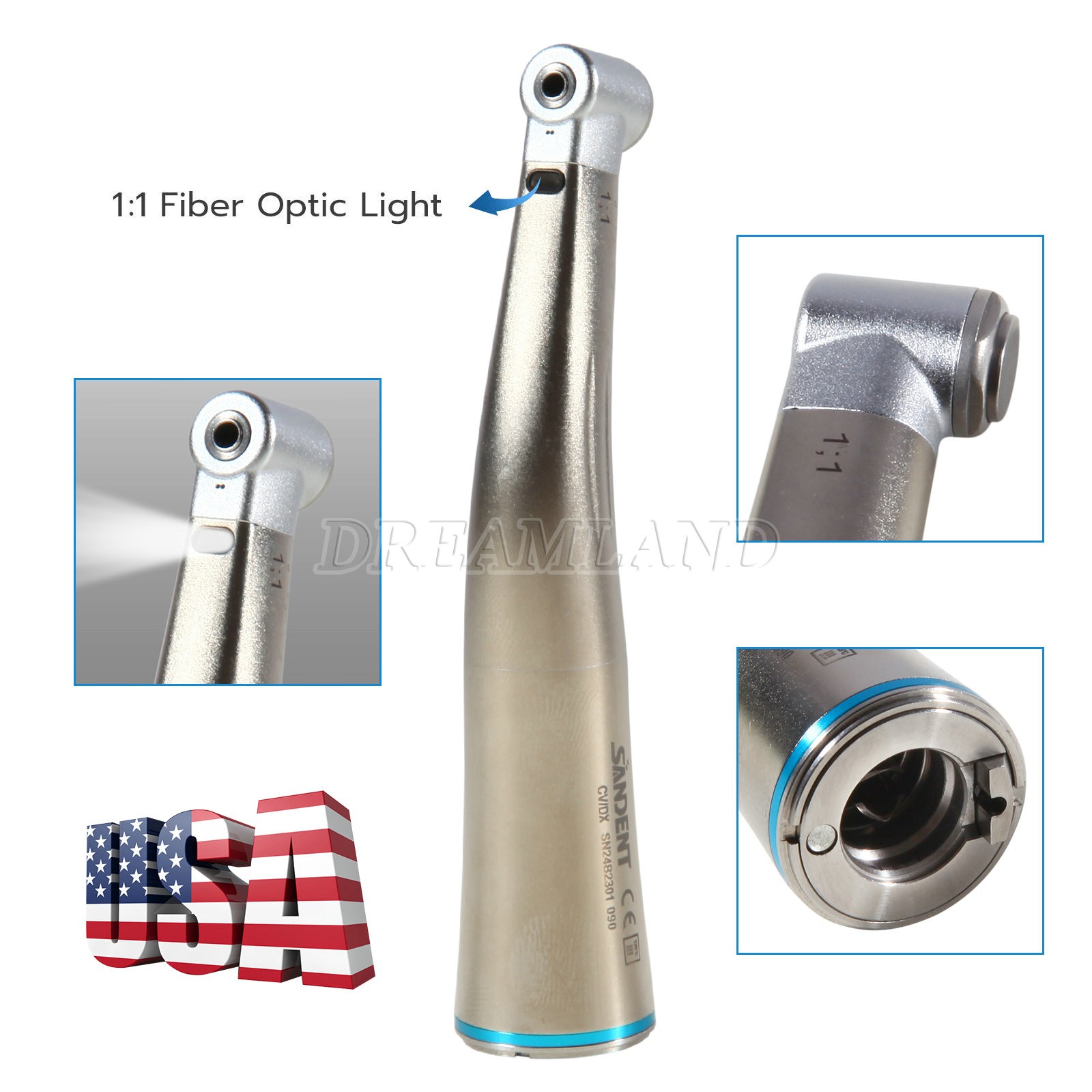 Dental Brushless LED Electric Micro Motor with Water/1:5/1:1 LED Handpiece UPS