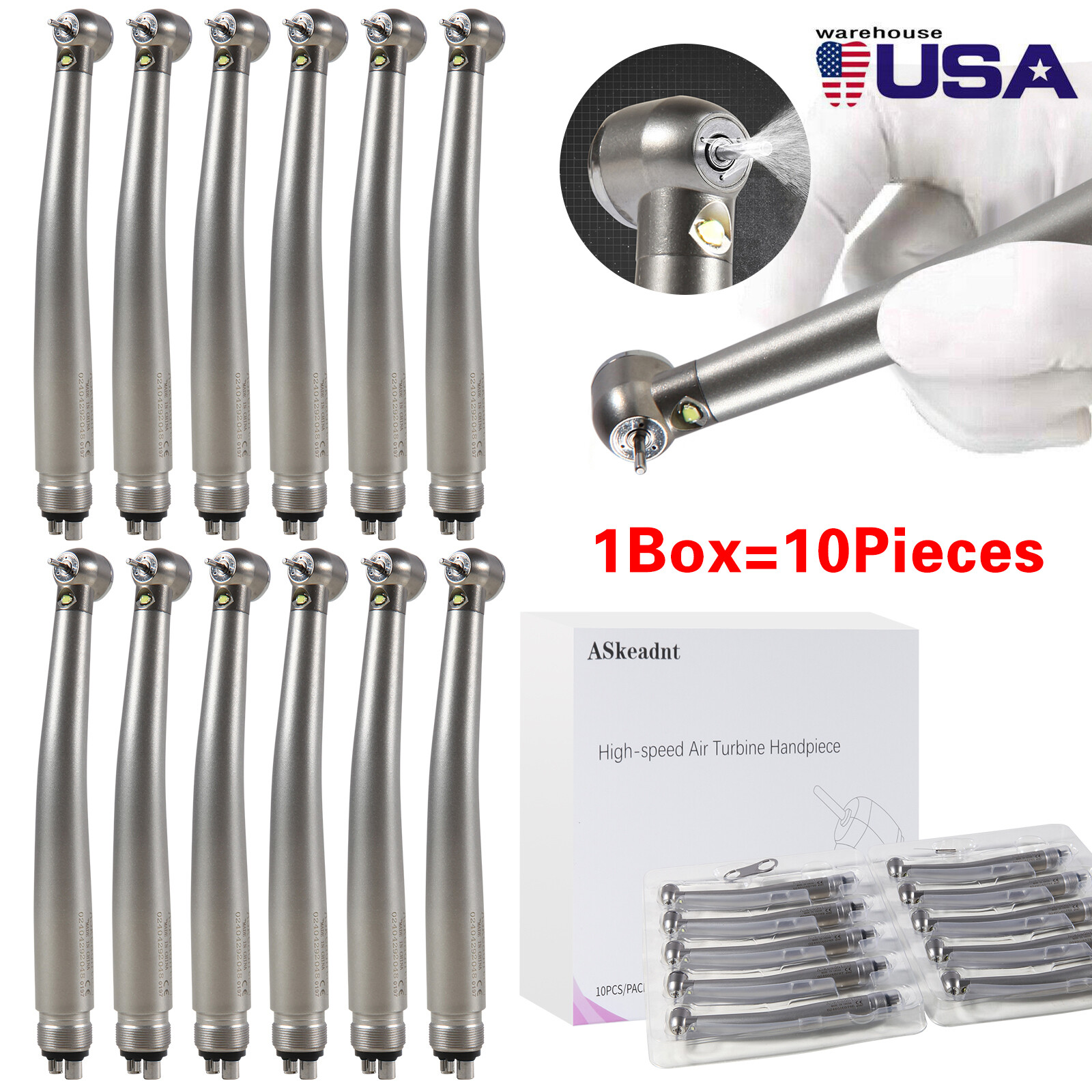 KaVo Style Dental Fiber Optic LED E-generator High Speed Handpiece Turbine 4HOLE
