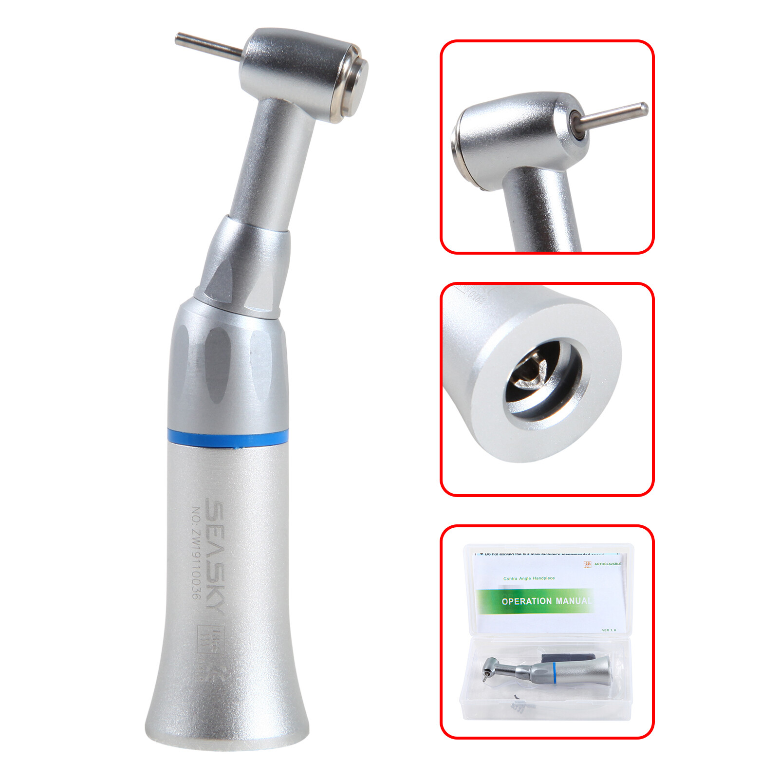 NSK Style Dental Low Speed Contra Angle Handpiece Fit FG 1.6mm Burs E-type