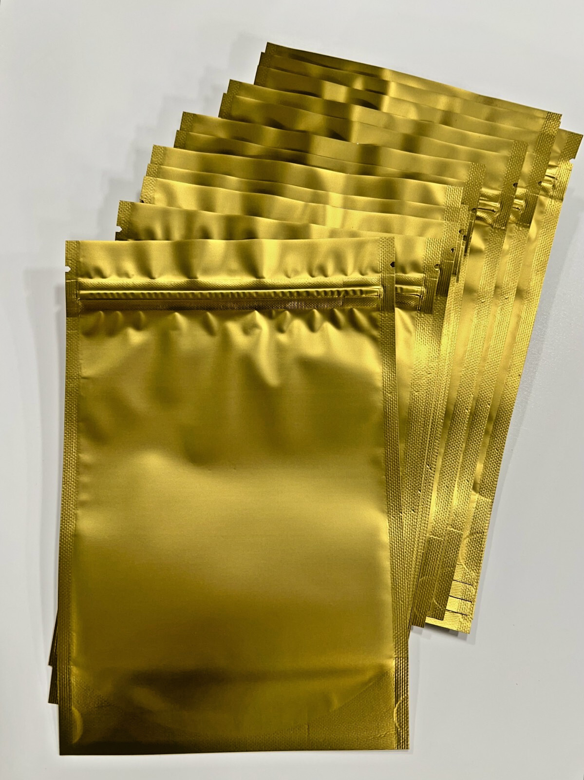 Mylar Bags Bulk QTY Matte Gold Thick 5 Mil Stand-Up 12 x 18 cm Aluminum Foil New