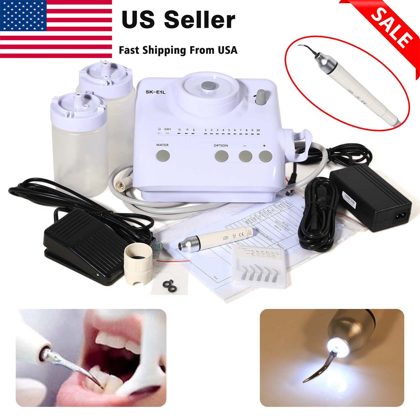 Dental LED Ultrasonic Piezo Scaler w/ auto water supply Fit EMS Woodpecker USA
