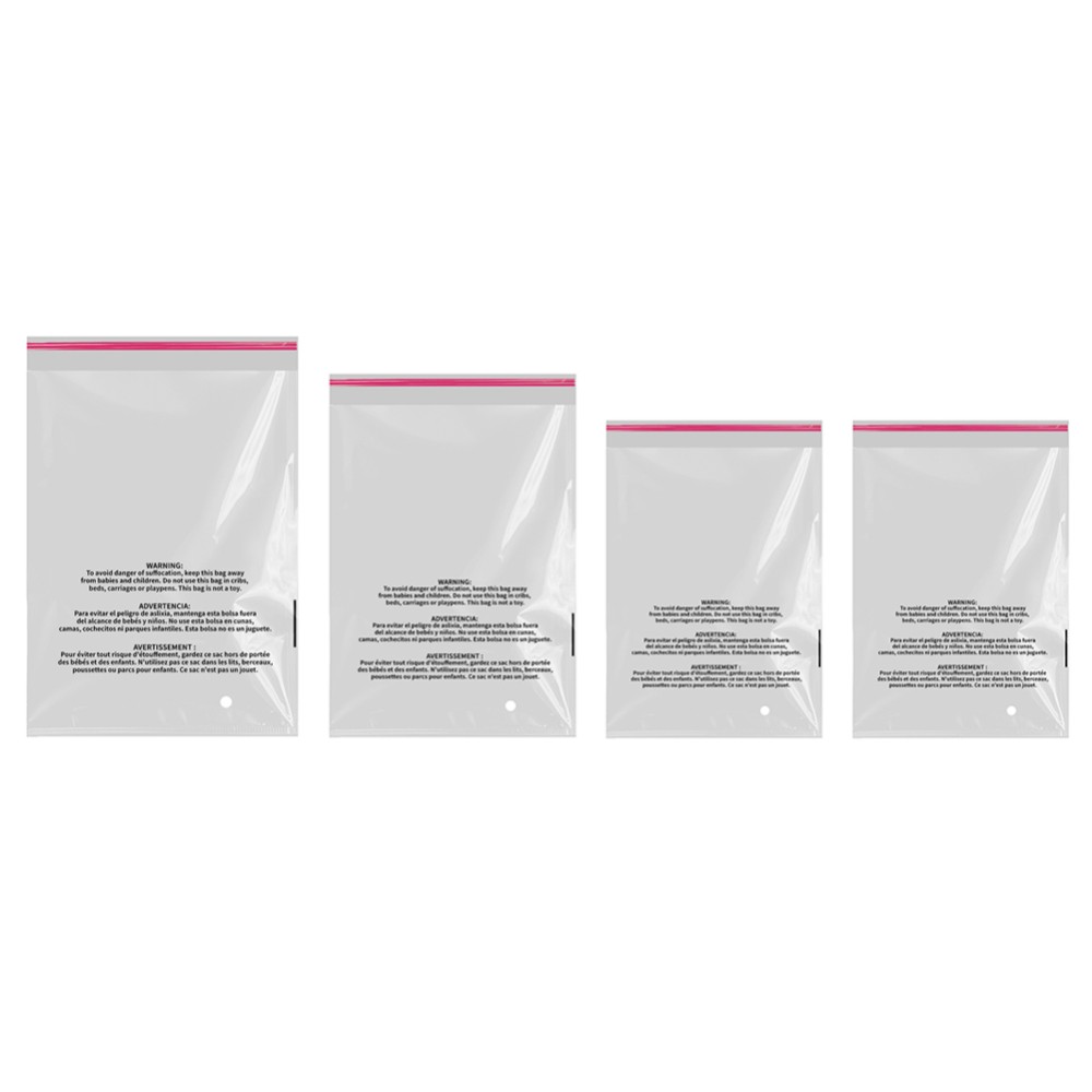 Clear Poly Bags with Suffocation Warning 6×9,9×12,10×13,11×14,12×15,12×20,14×20