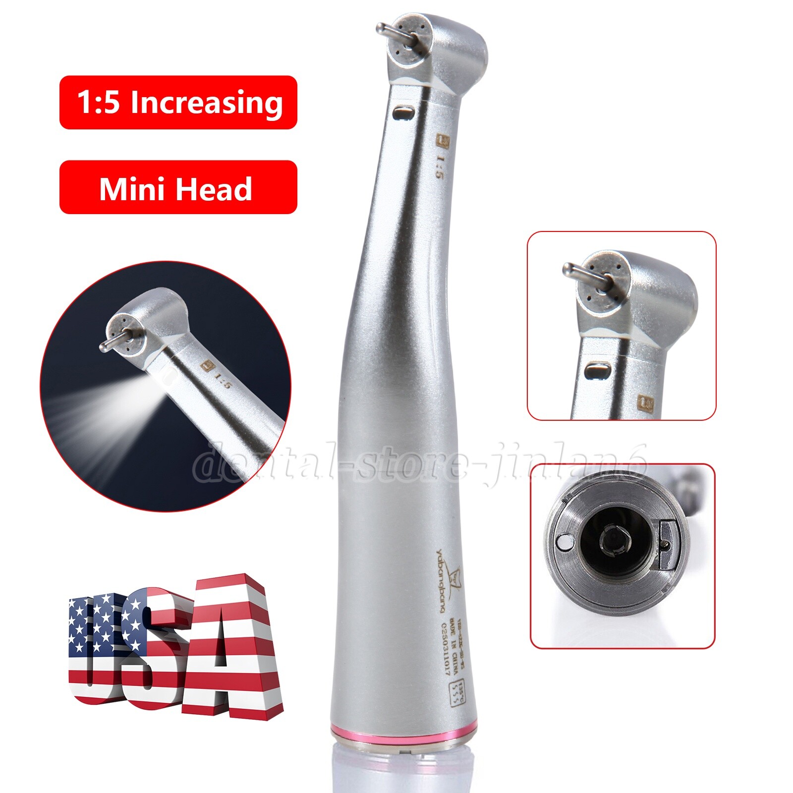 X95L Dental 1:5 Increasing LED Fiber Optic Contra Angle Handpiece for NSK Ti-MAX