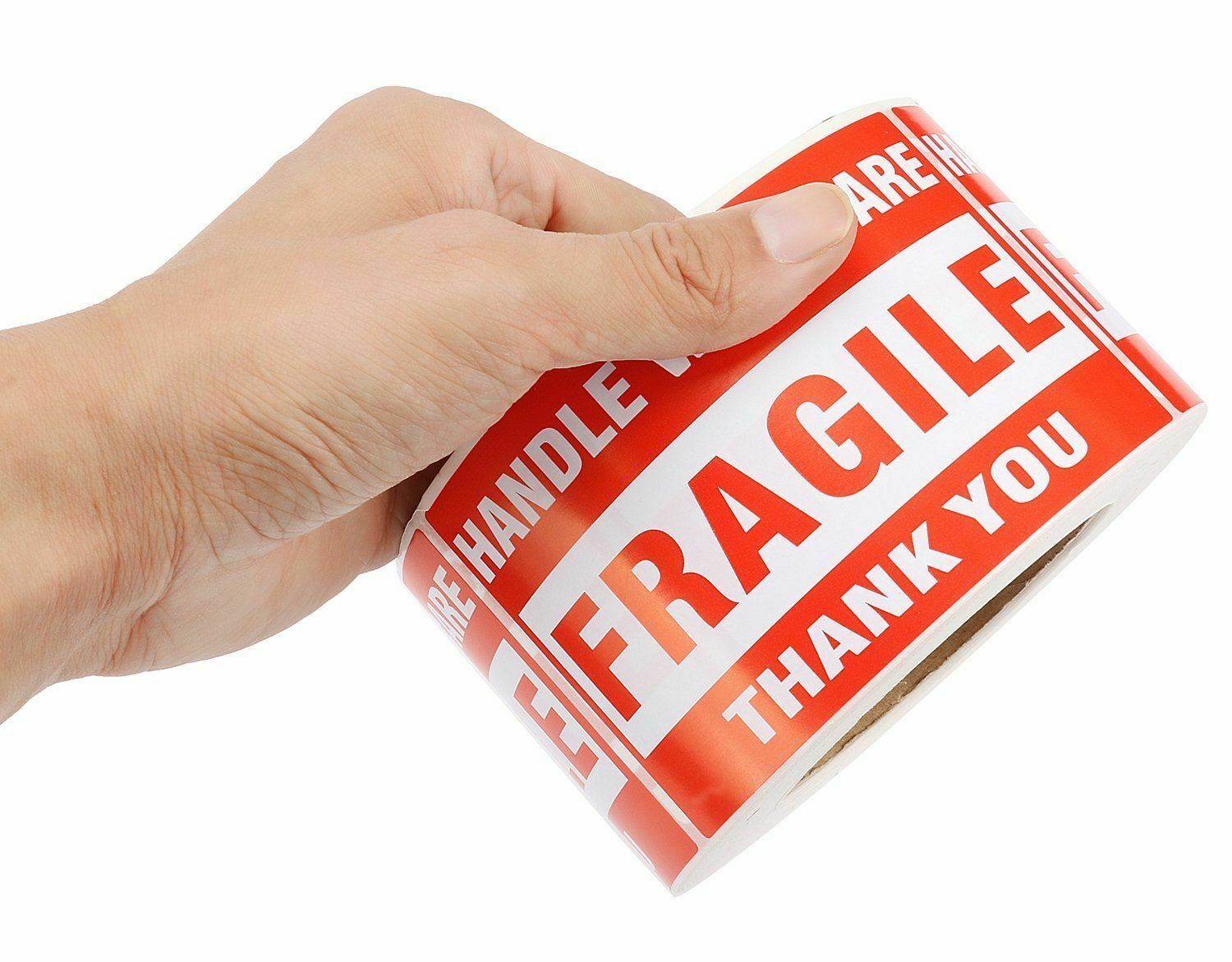 500 Fragile Stickers 3×5 Handle with Care Thank You Shipping Warn Labels 1 Roll