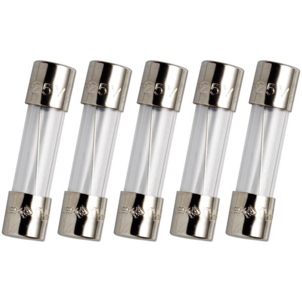 Pack of 5, T1.6AL250V, T1.6A 250V, T1.6L250V Cartridge Glass Fuses 5X20mm (3/16