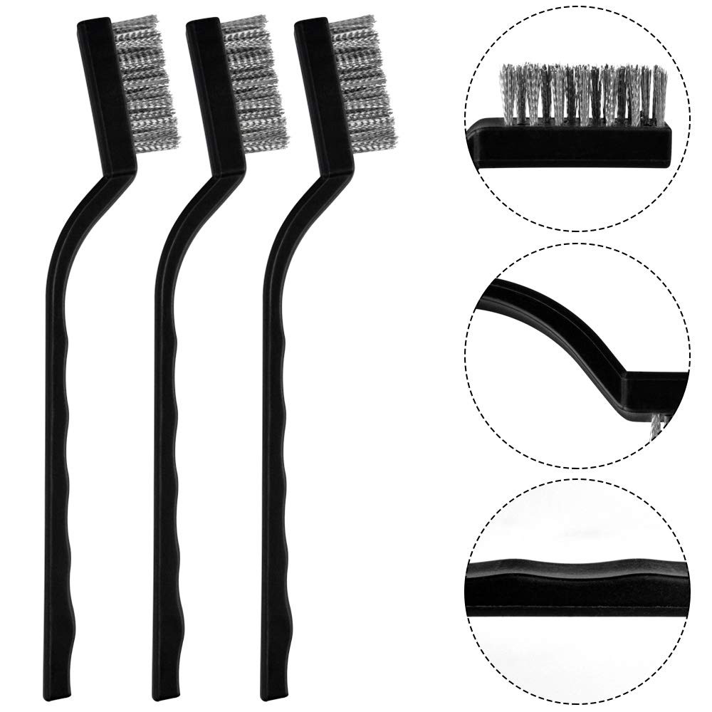 Topbuti 15 Pcs Mini Stainless Steel Wire Brush Set for stainless steel