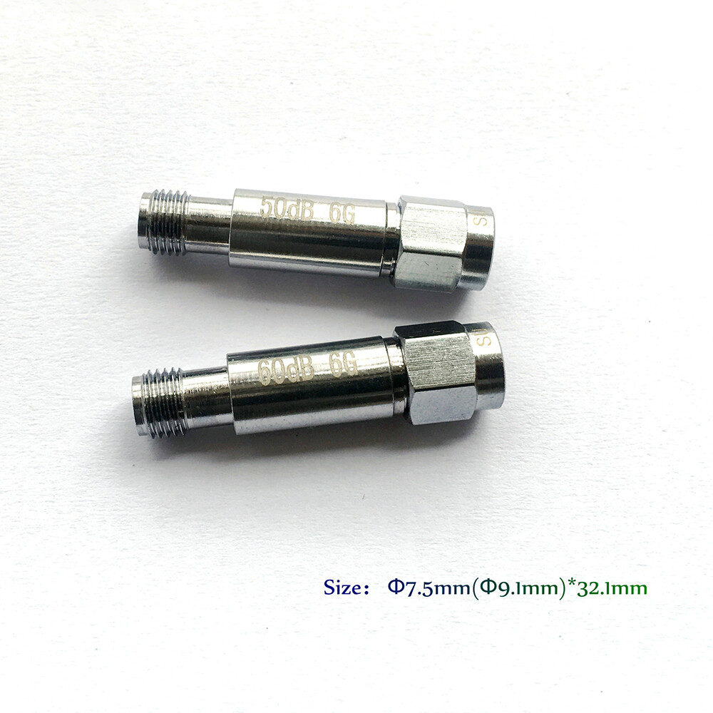 2W SMA Male to Female Fixed Attenuator DC-8GHz 50ohm 5/6/10/15/20/30/40/50/60dB