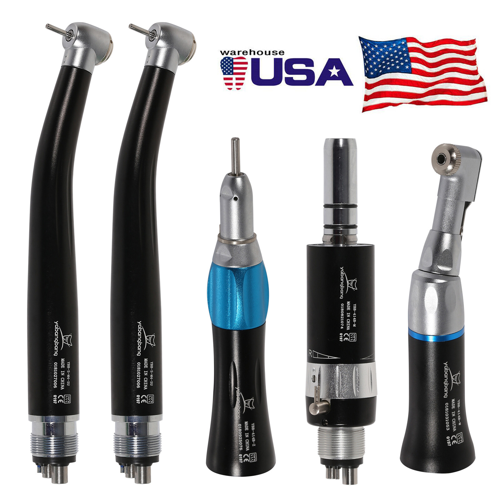 Dental High/Low Speed Turbine Handpiece 2HOLE/4HOLE Black Fit NSK Pana Max ty