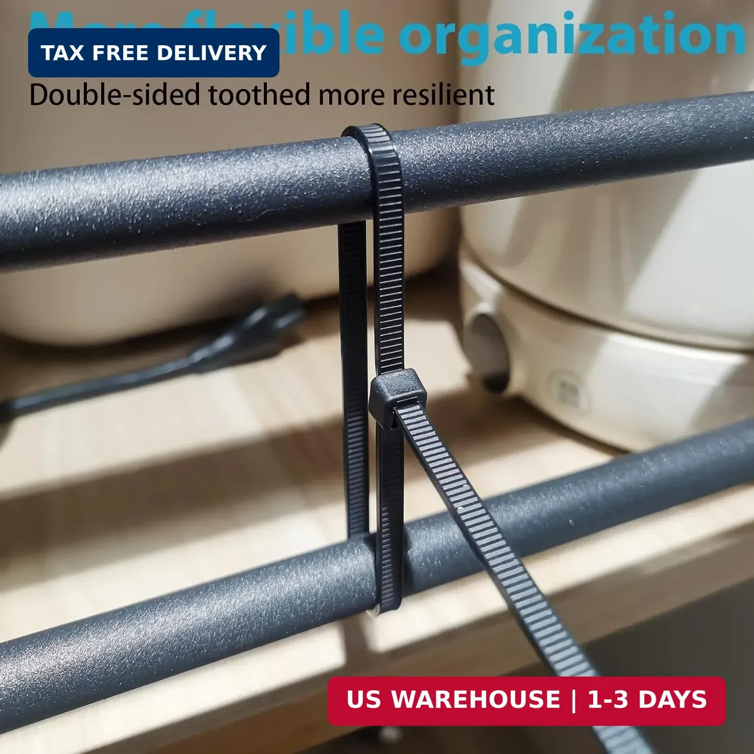 12 Inch Zip Ties Double Sided Toothed,100 LBS Tensile Strength Heavy Duty Cable